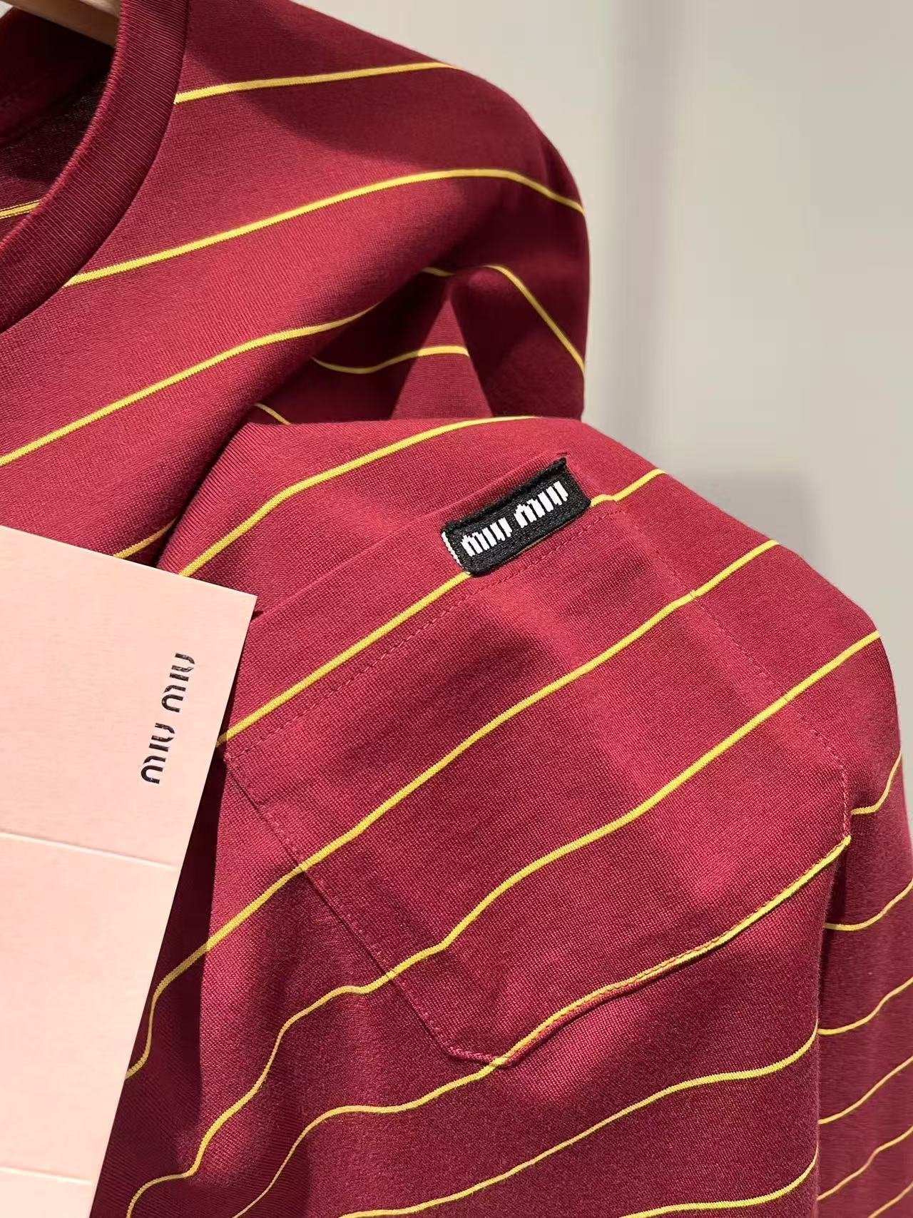 MIUMIU コットンジャージー 長袖Tシャツ