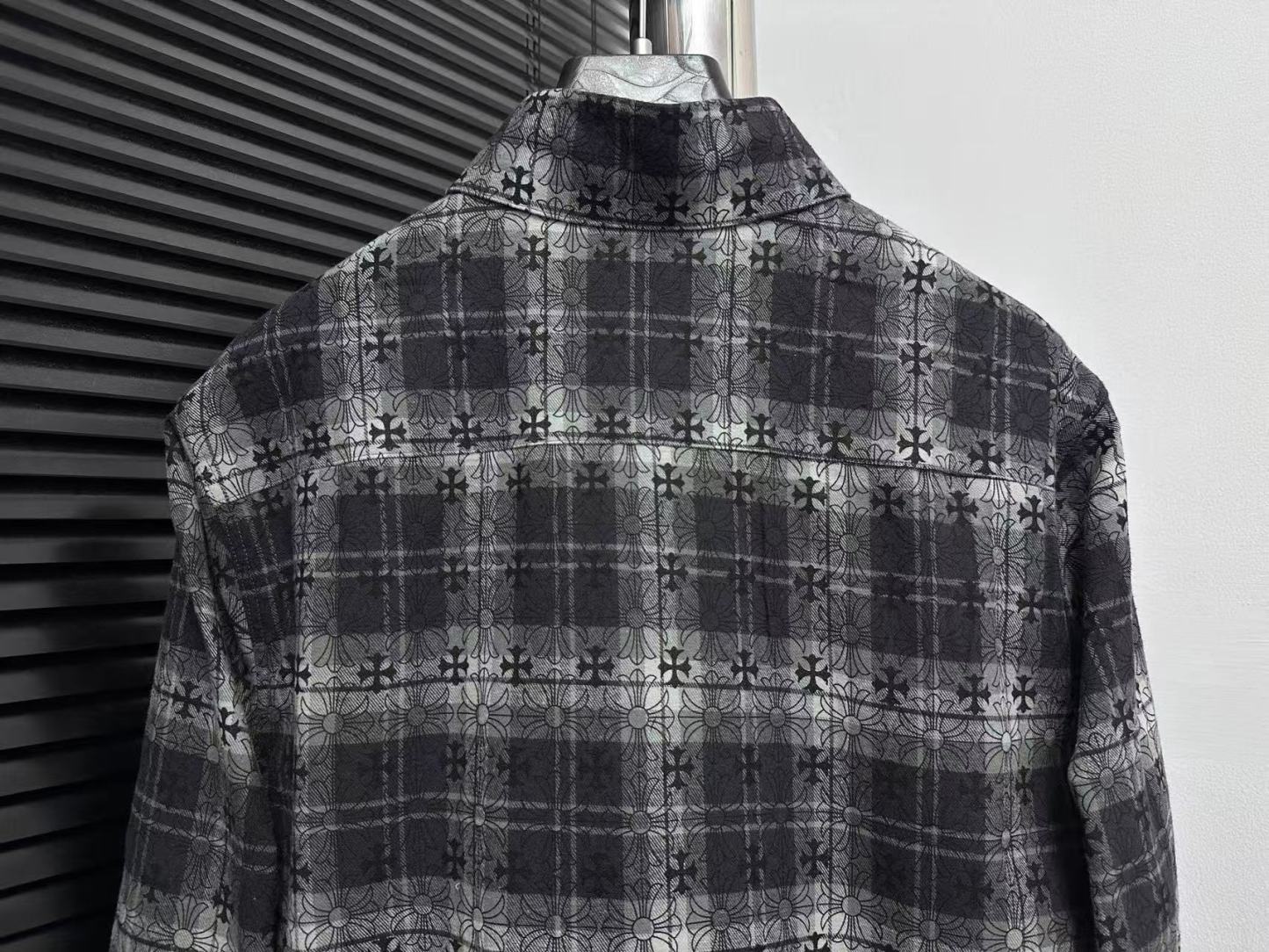 CHROME HEARTS クロムハーツ LOOSEENDS CHプラス 総柄 チェック ネルシャツ