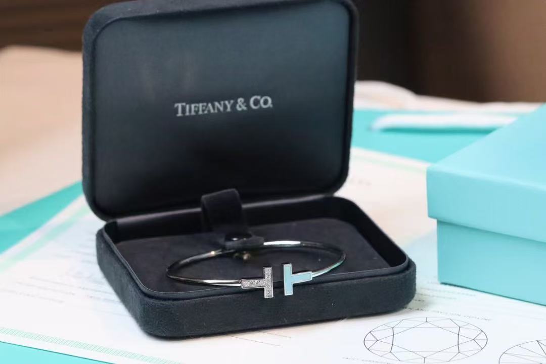 Tiffany ダイヤモンド ＆ ターコイズ ワイヤー ブレスレット ホワイトゴールド
