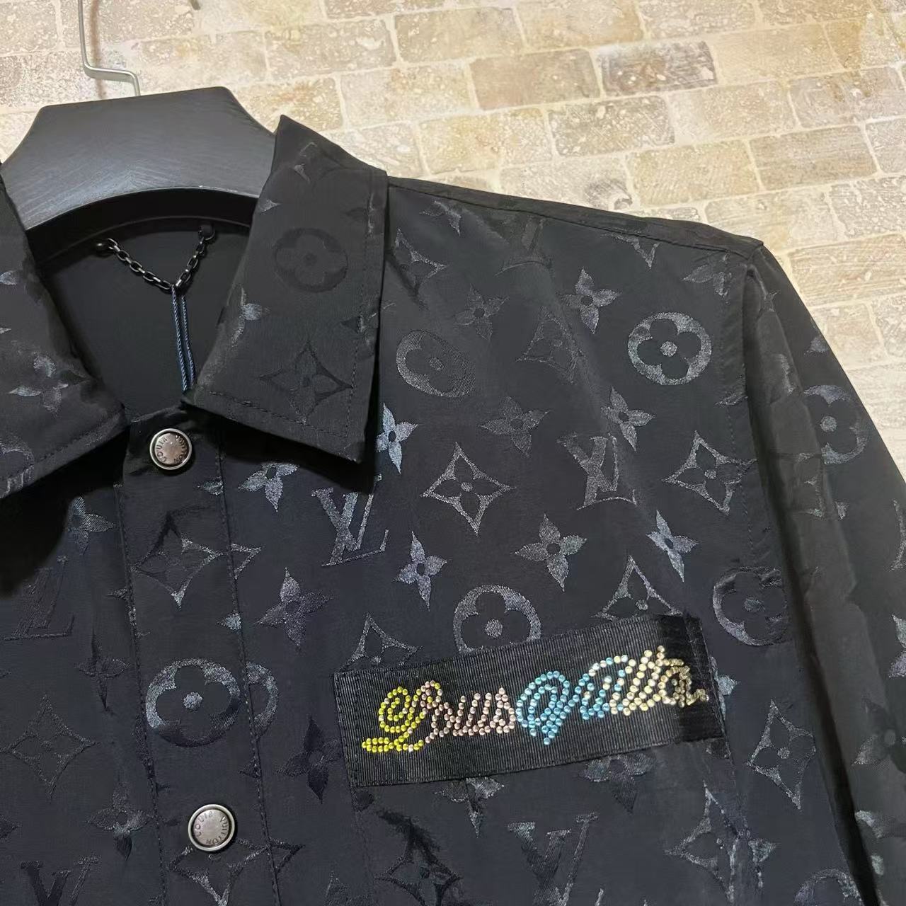 Louis vuitton モノグラム モアレ ジャカードシルクオーバーシャツ