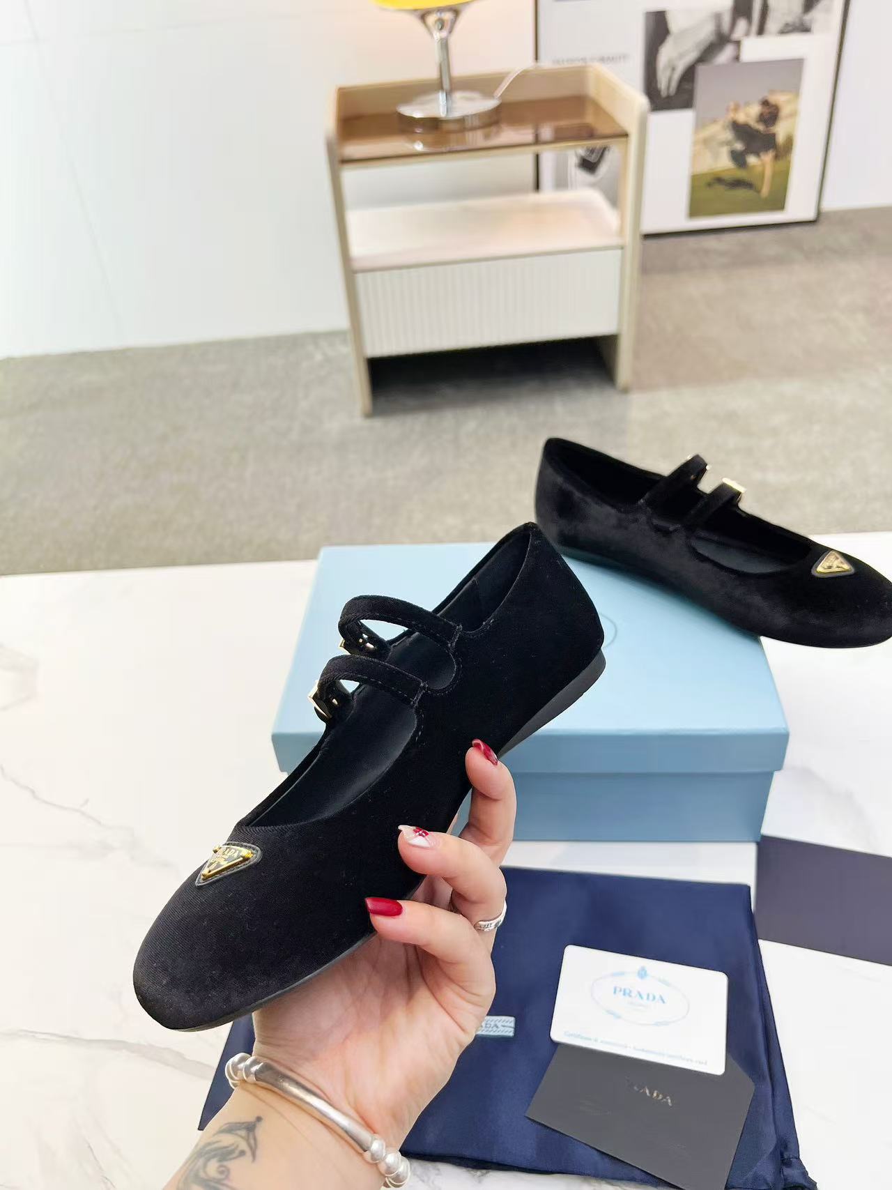 Prada ベルベット バレリーナ