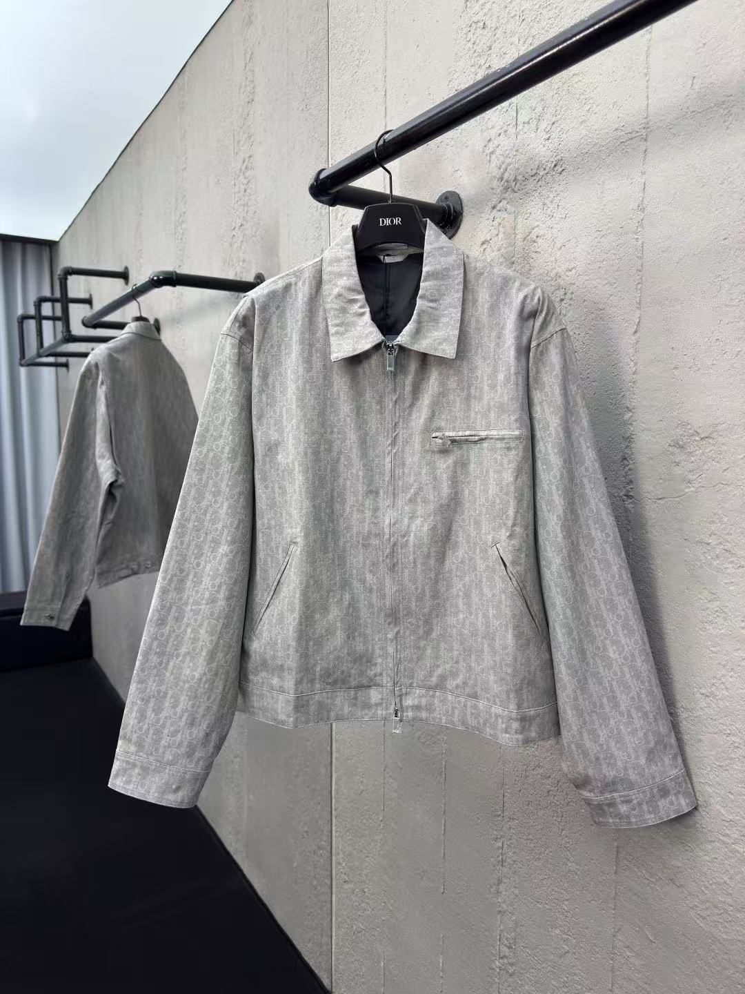 DIOR ジップ ブルゾンジャケット ディオール オブリーク コットンデニム