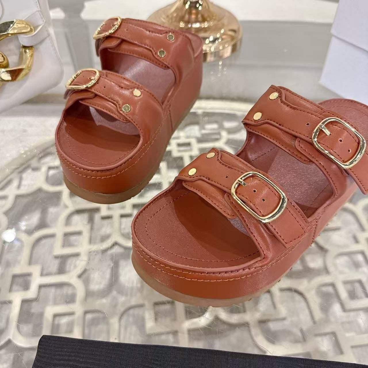 CELINE ポリー ウェッジミュール / カーフスキン