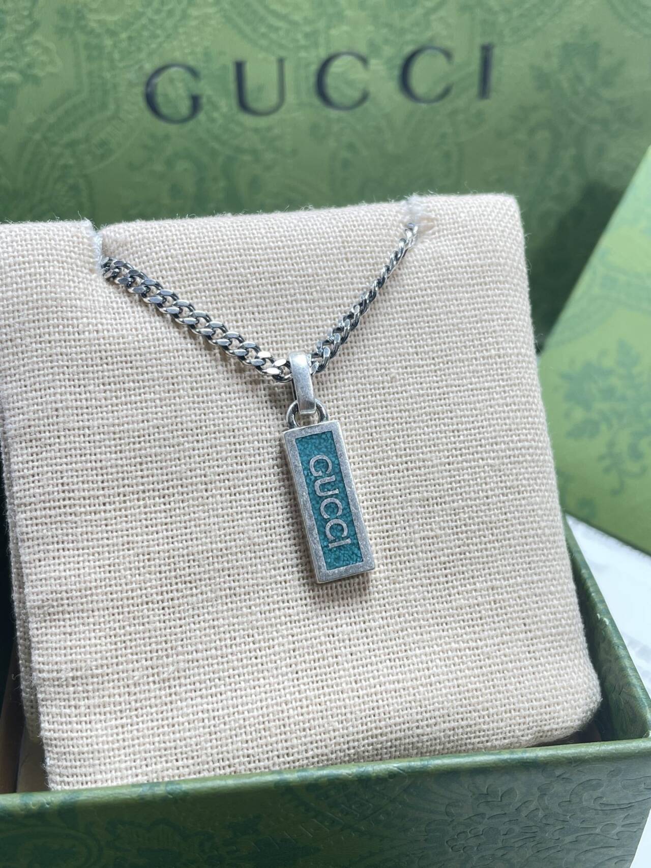 グッチ 喜平ターコイズ925シルバー ネックレス