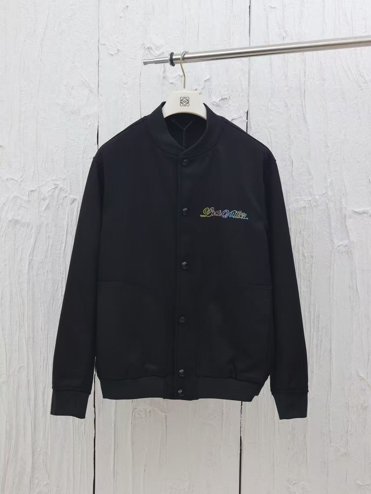 Louis vuitton レザーミックス バーシティブルゾン