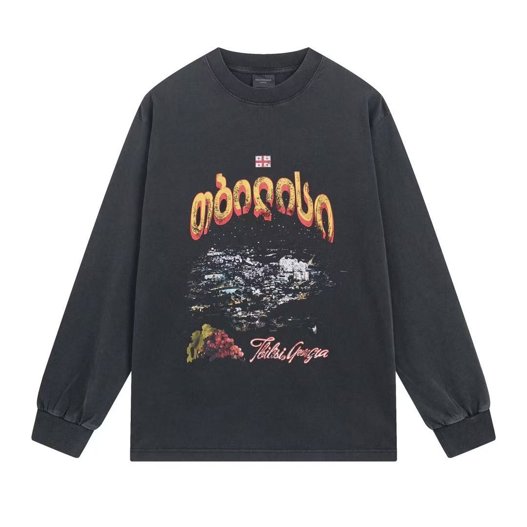 Balenciaga ブラック の メンズ TBILISI - ロングスリーブ Tシャツ ラージフィット