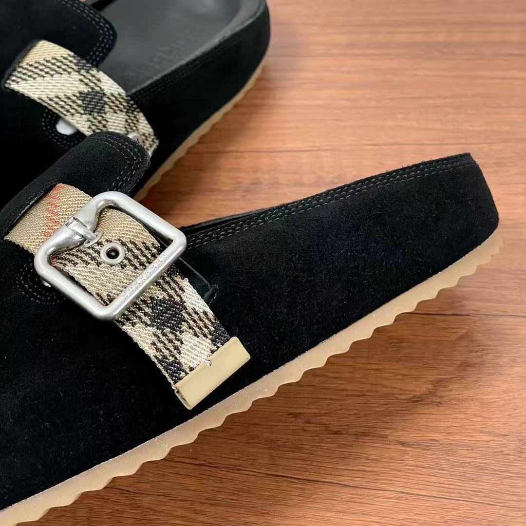 Burberry チェック スエード アーチンクロッグ