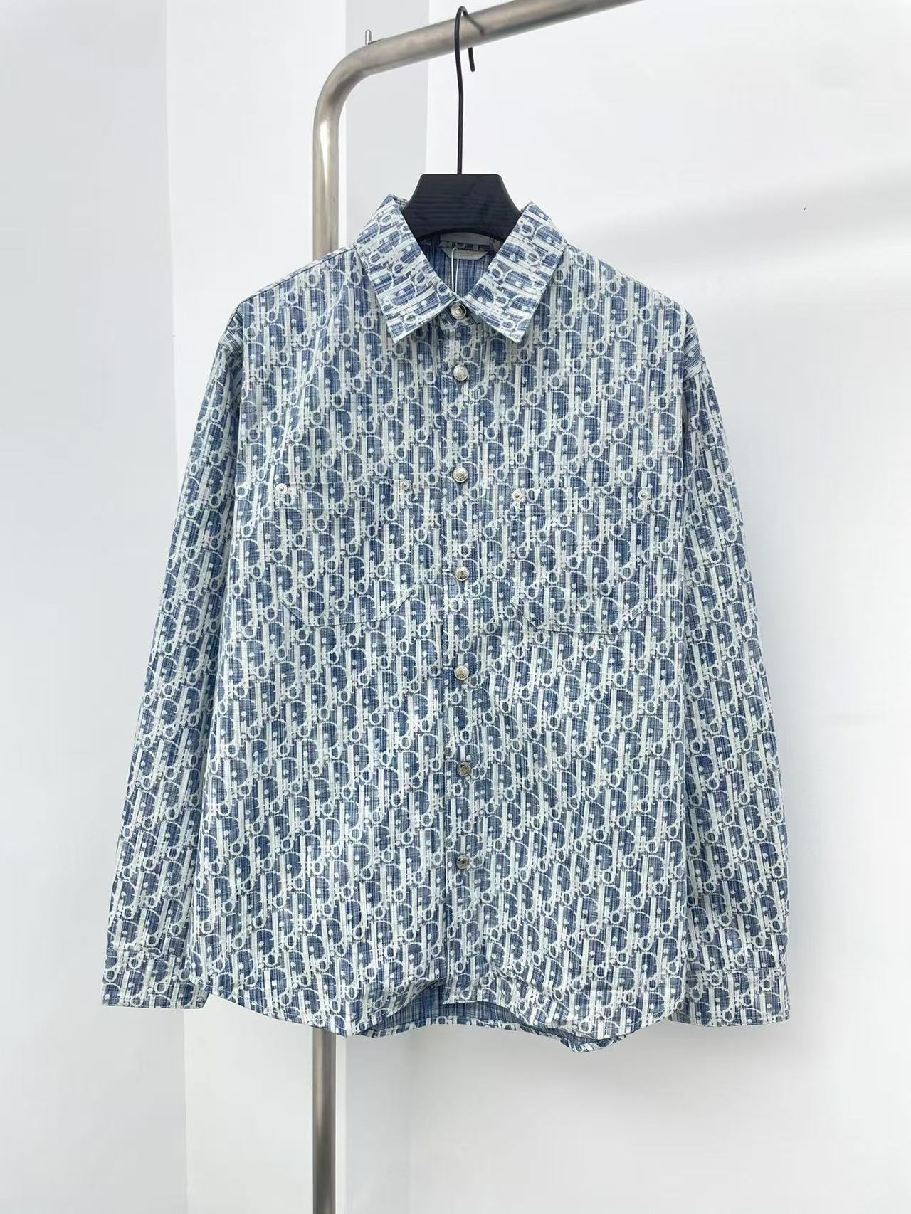 DIOR オーバーシャツ ディオール オブリーク カスリ コットンデニム