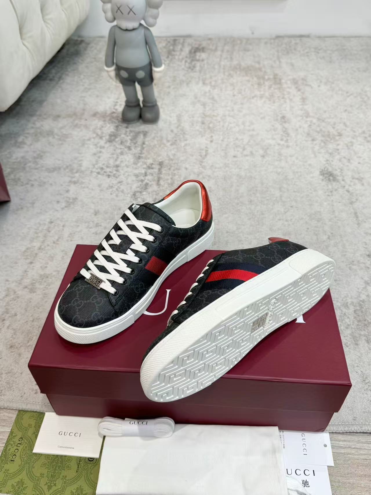 GUCCI〔エース〕ウェブ ストライプ メンズ スニーカー