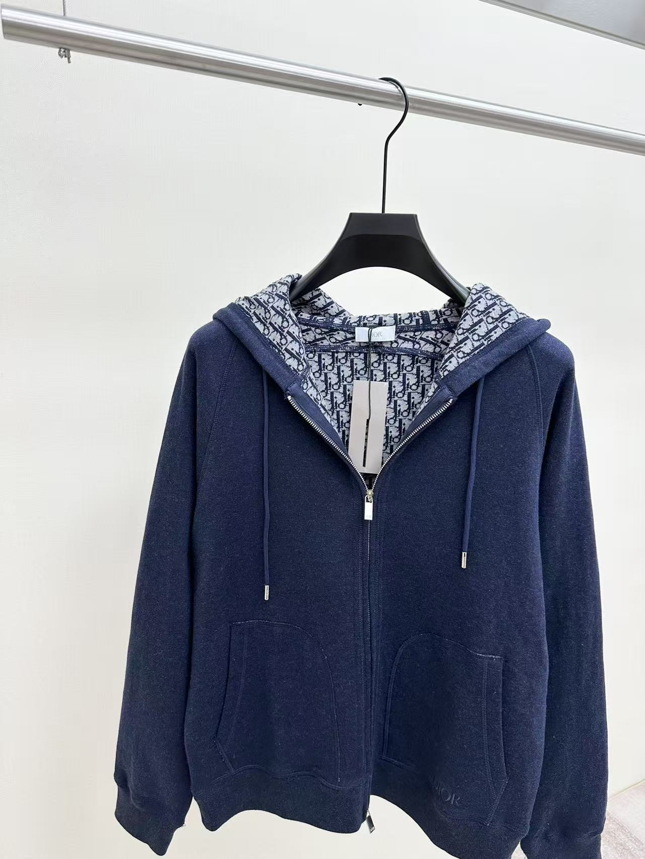 DIOR フード付き トラックジャケット コットン & カシミヤニット