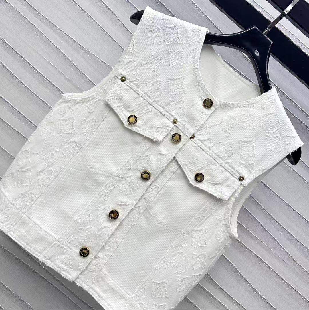Louis vuitton スリーブレス モノグラム フィルクーペ デニムジャケット