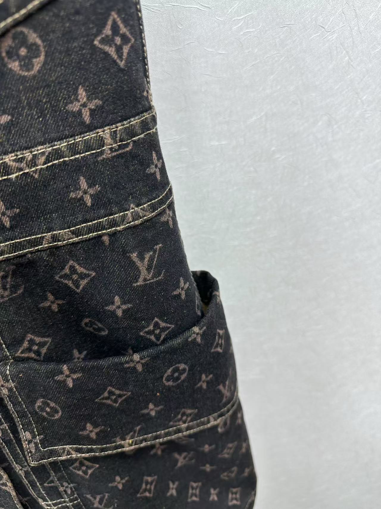 Louis vuitton モノグラム デニム ボタンフロントドレス