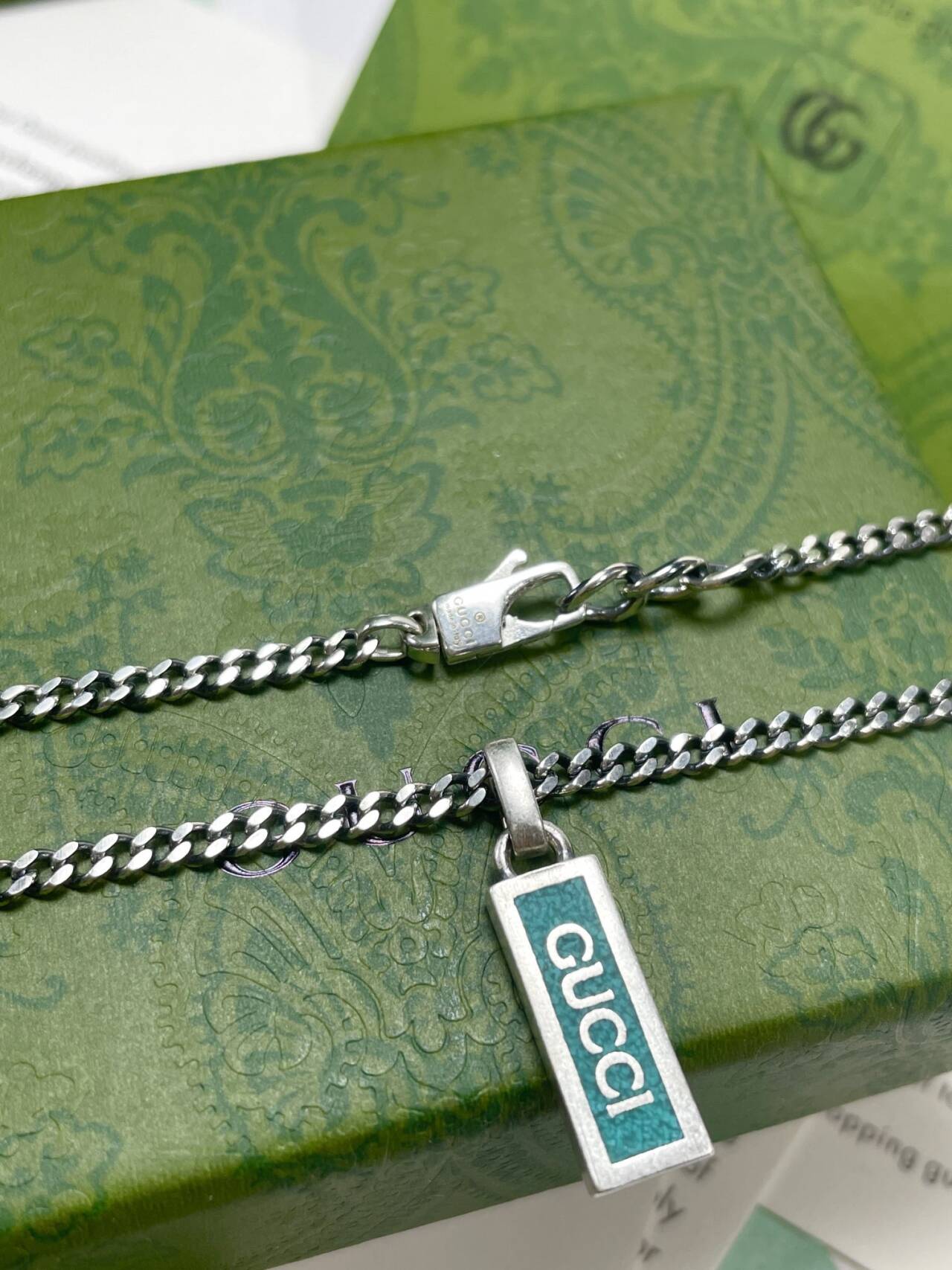 グッチ 喜平ターコイズ925シルバー ネックレス