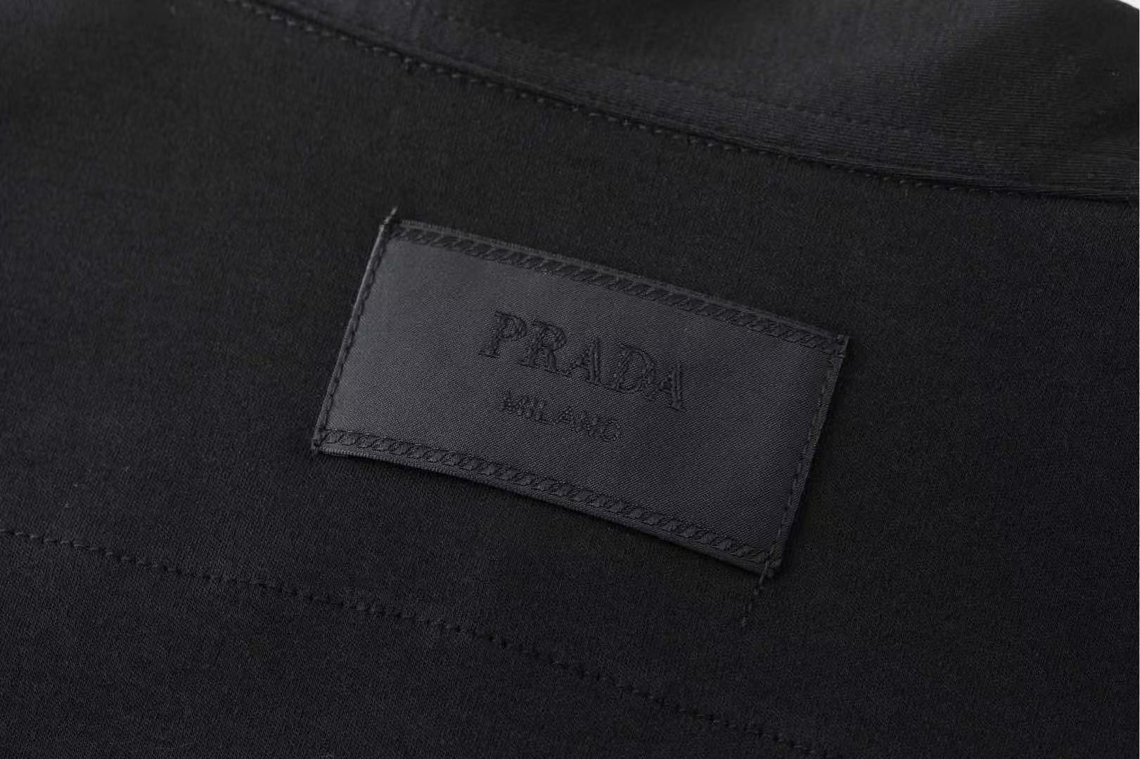 Prada Re-Nylonディテール付 ストレッチコットン ポロシャツ