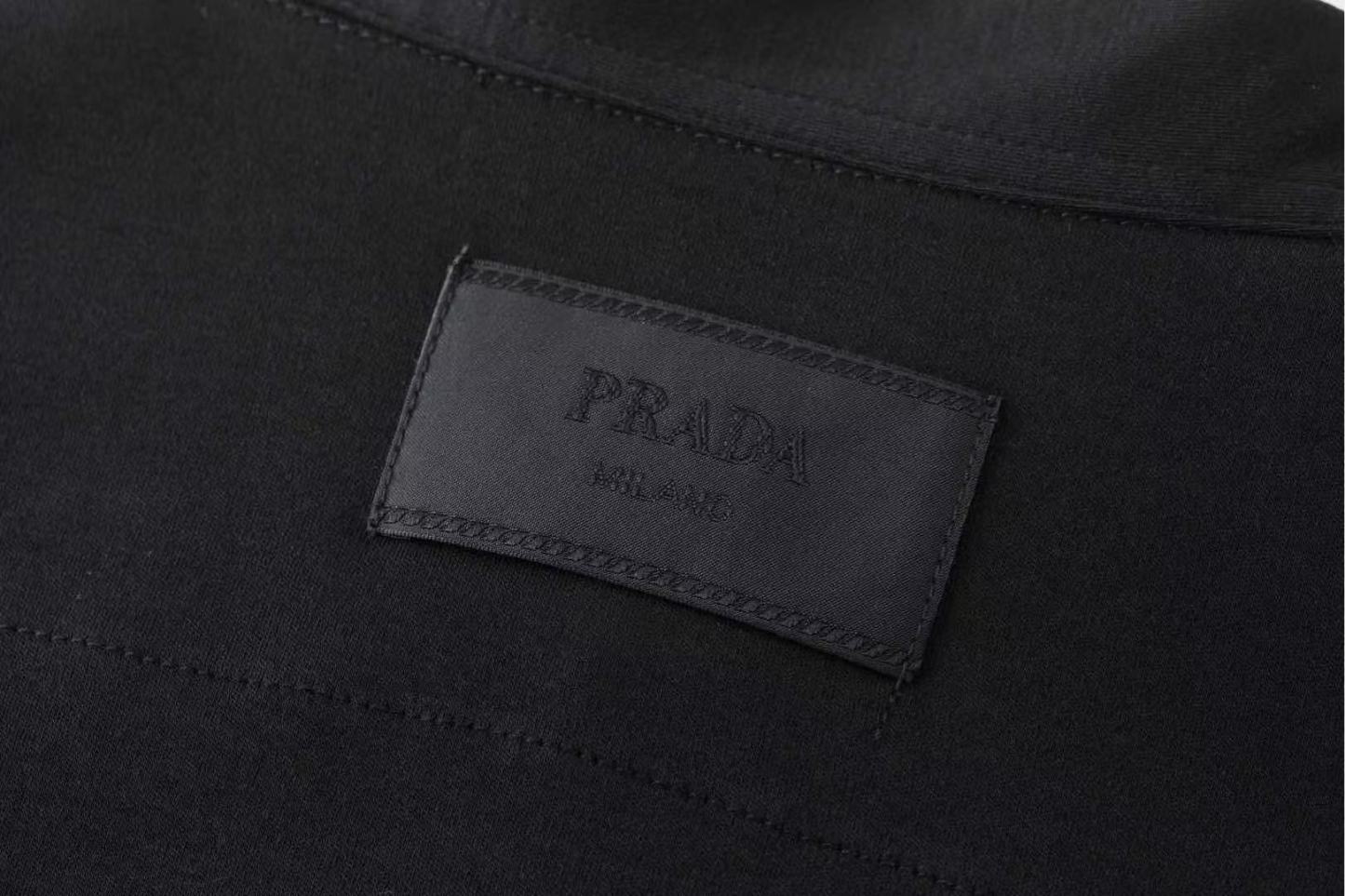 Prada Re-Nylonディテール付 ストレッチコットン ポロシャツ