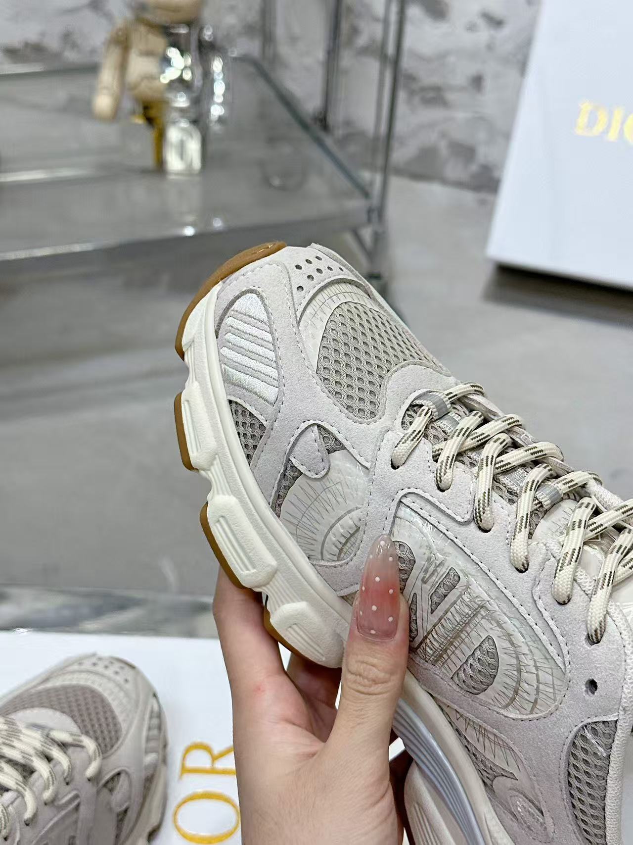 Dior Chrono スニーカー メッシュ & スエードカーフスキン