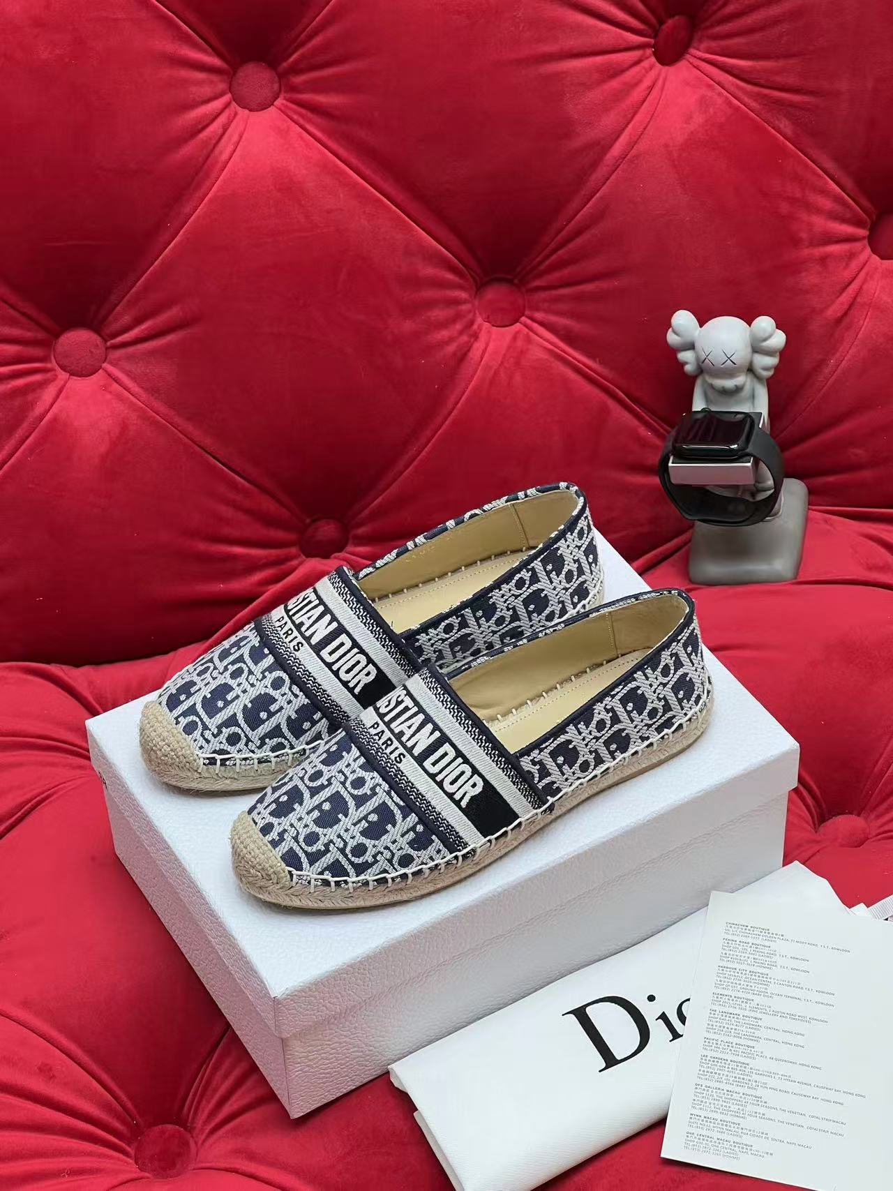 Dior Granville エスパドリーユ ディオール オブリーク エンブロイダリー コットン