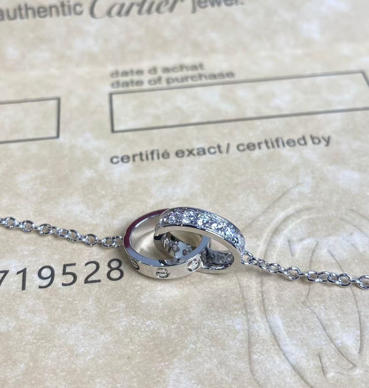 Cartier Love ブレスレット、チェーン、セミパヴェ