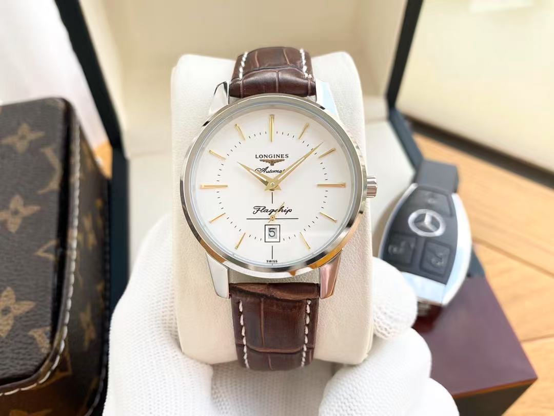 LONGINES  ロンジン  フラッグシップ ヘリテージ, L4.795.4.78.2, 自動巻 ウォッチ, Ø 38.50 mm, ステンレススティール.