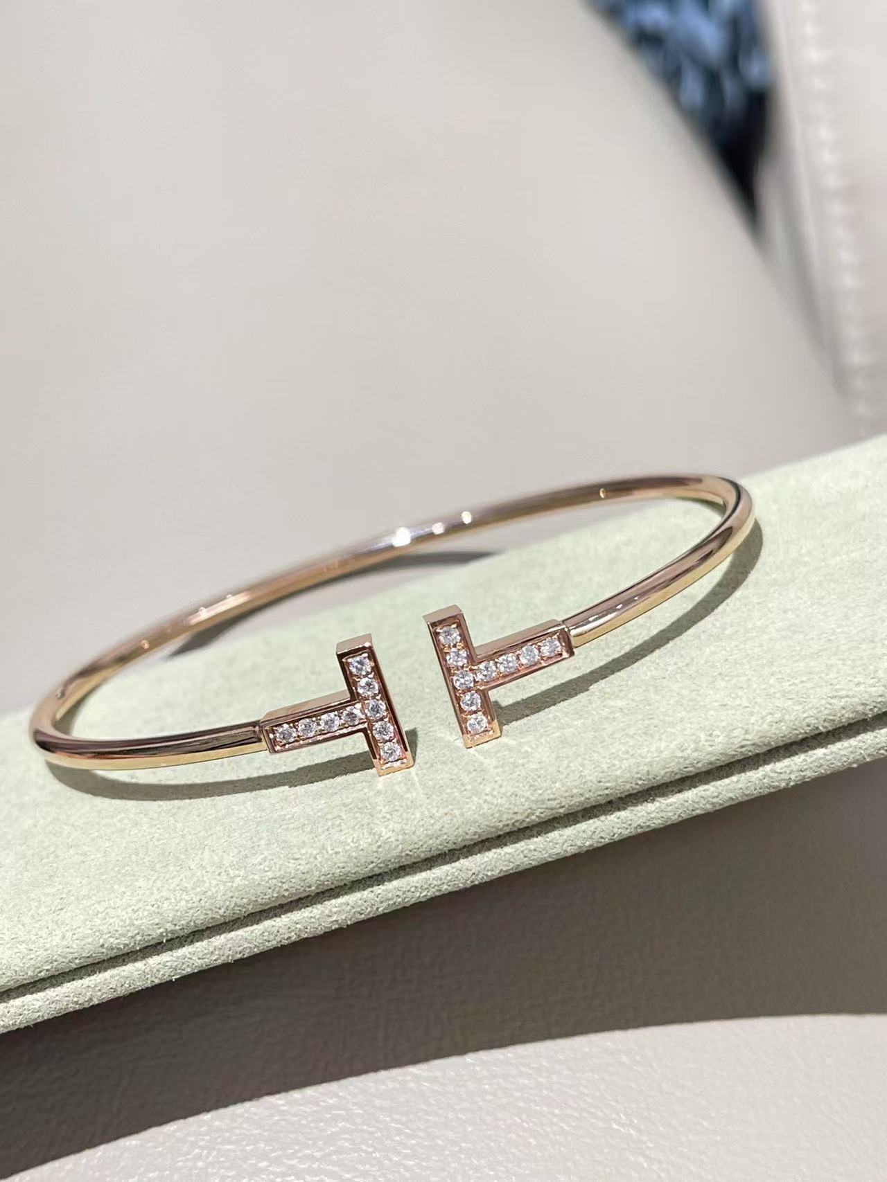 Tiffany ダイヤモンド ワイヤー ブレスレット ローズゴールド