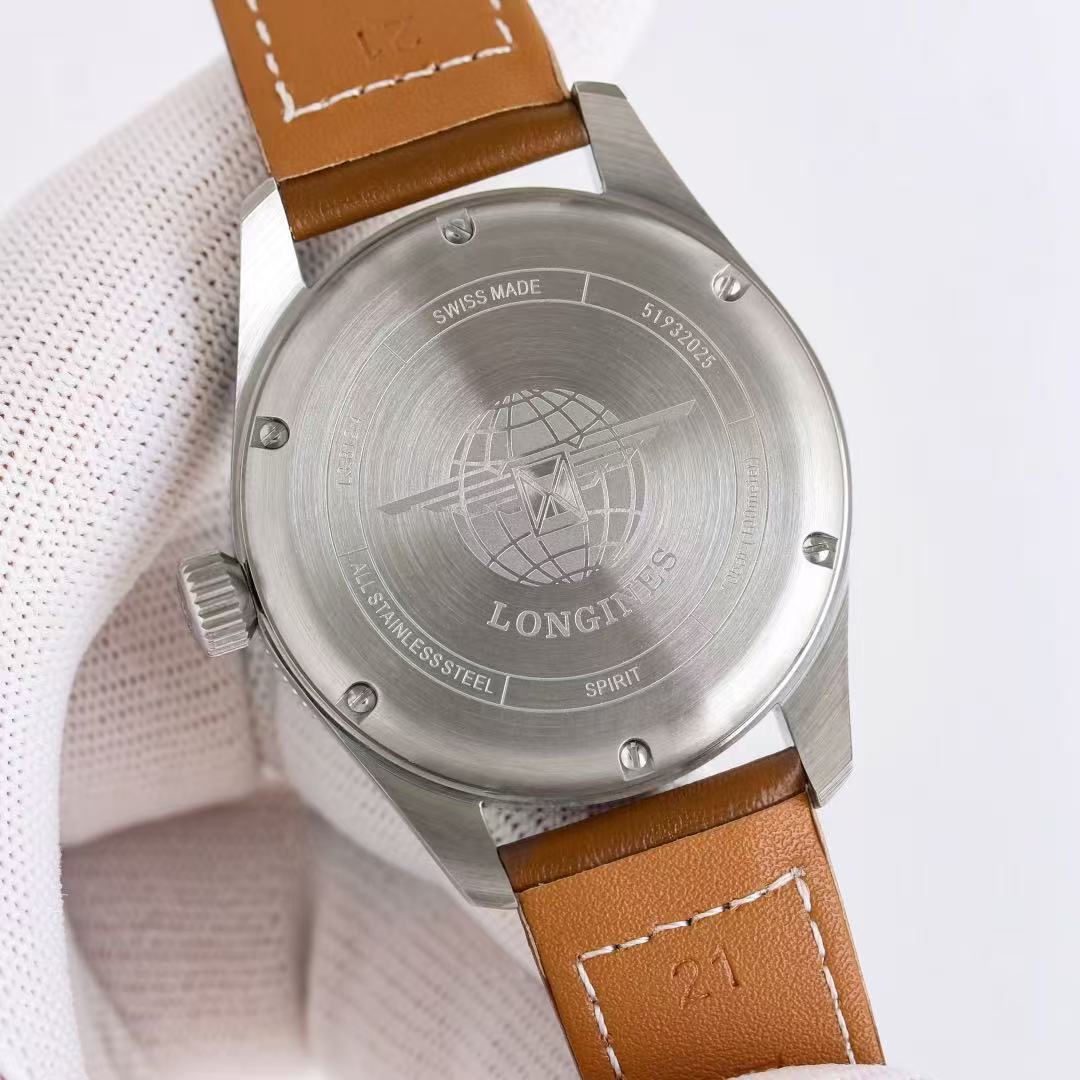 LONGINES  ロンジン  SPIRIT ZULU TIME, L3.812.4.63.2, 自動巻 ウォッチ, Ø 42.00 mm, ステンレススティールとセラミック.