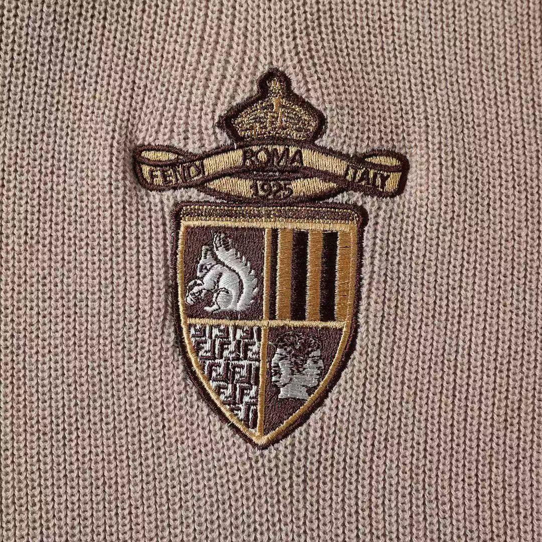 Fendi イエロー＆ベージュ コットンジャージー ポロシャツ