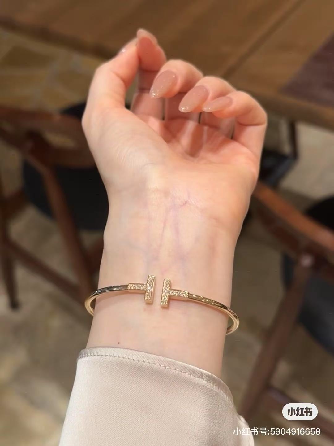 Tiffany ダイヤモンド ワイヤー ブレスレット ローズゴールド