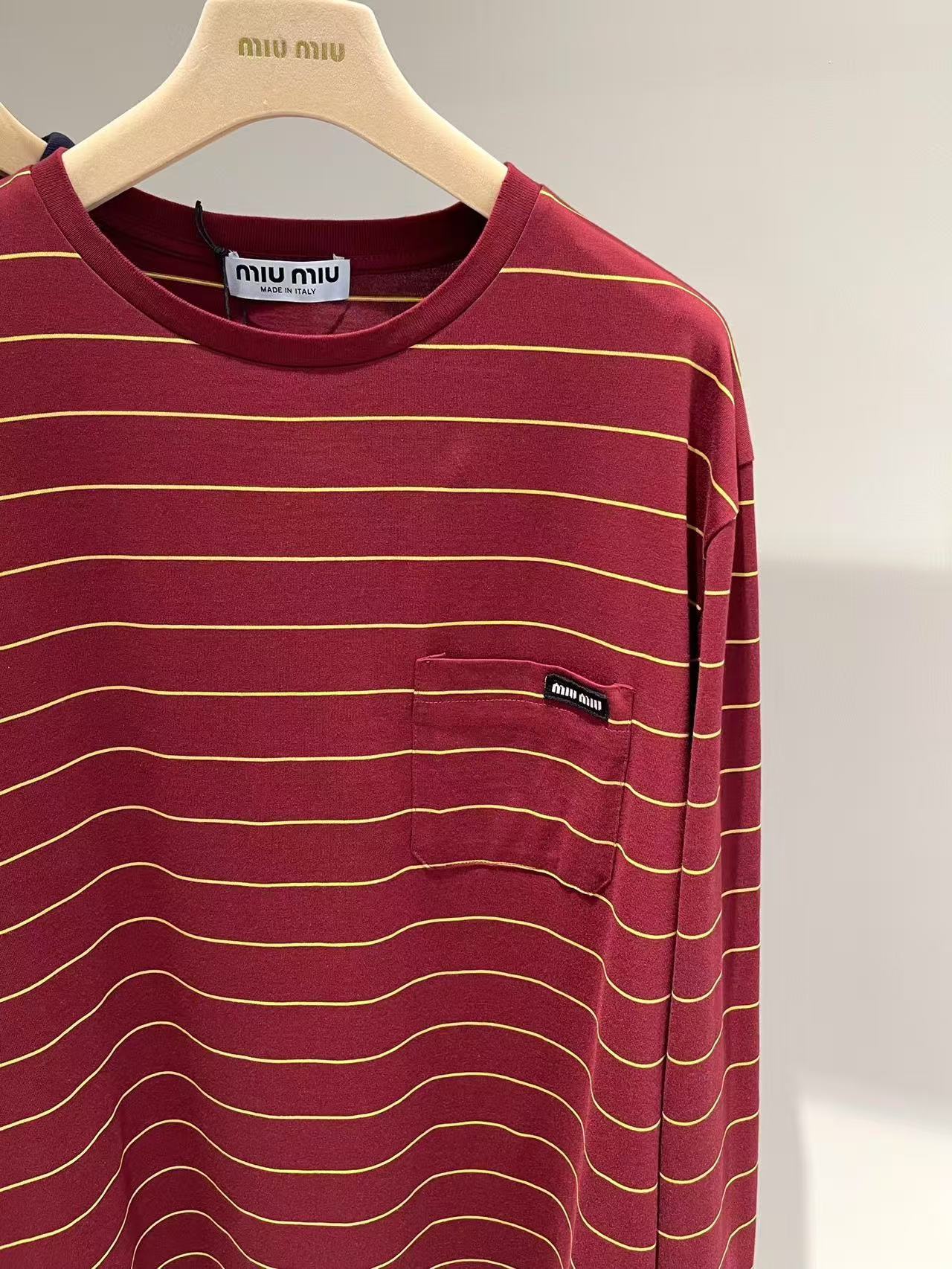 MIUMIU コットンジャージー 長袖Tシャツ