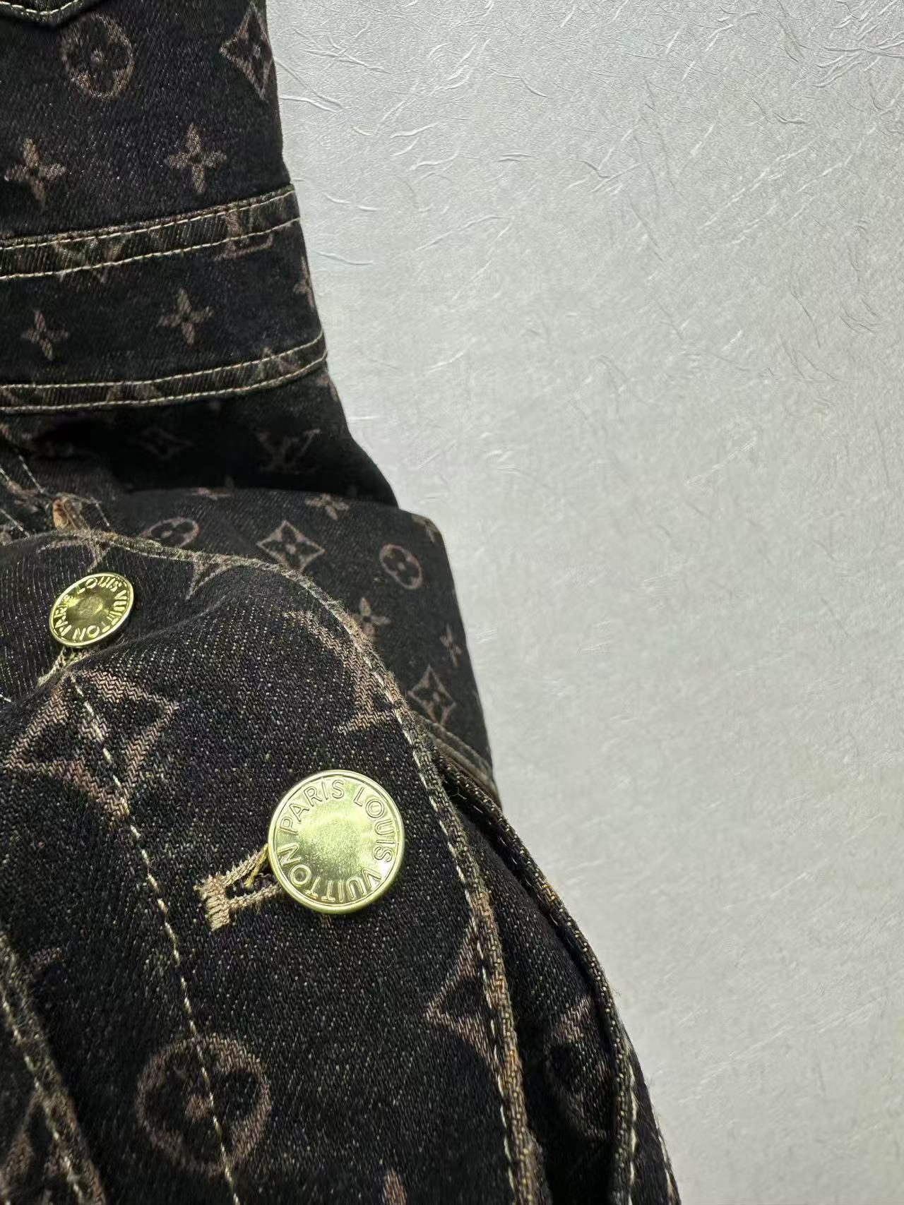 Louis vuitton モノグラム デニム ボタンフロントドレス