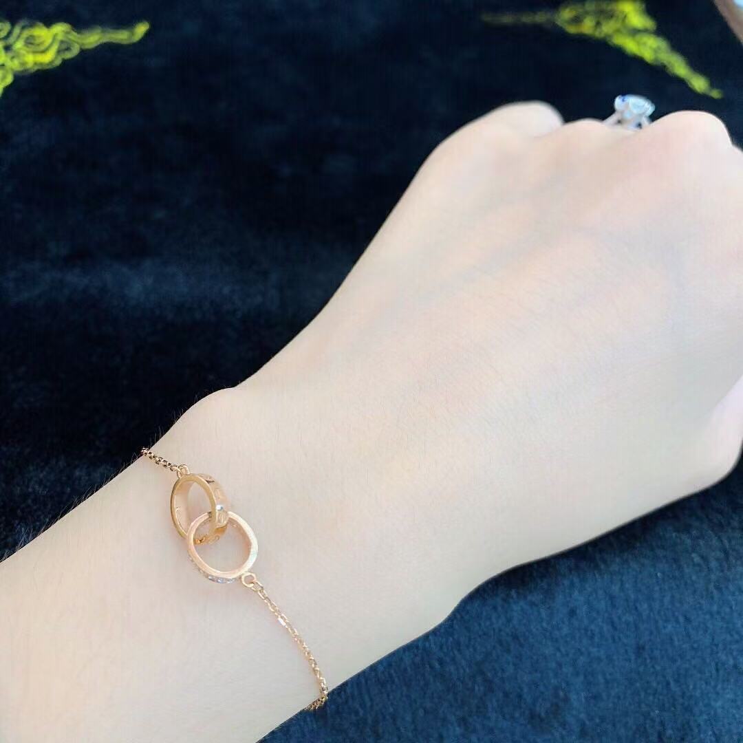 Cartier Love ブレスレット、チェーン、セミパヴェ