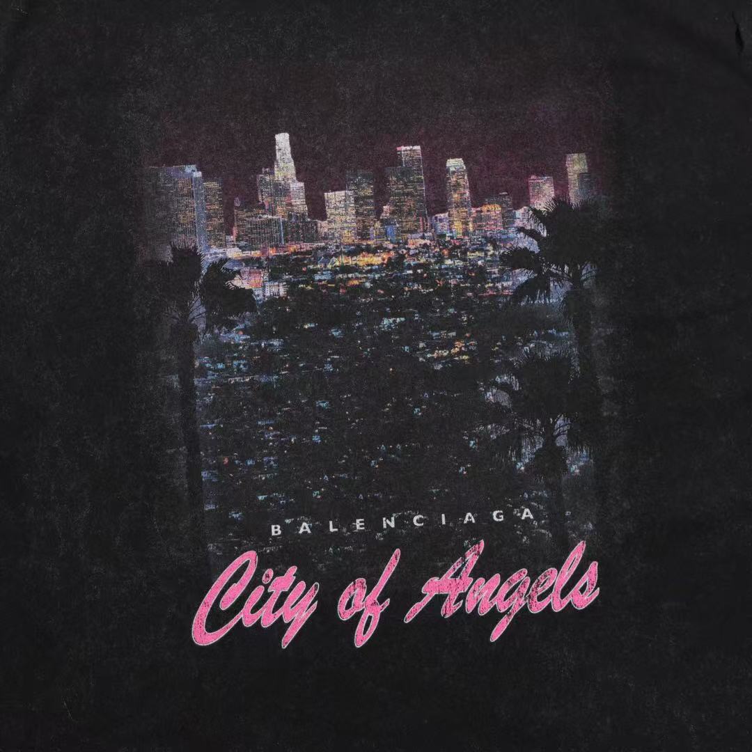 Balenciaga ブラック の メンズ CITY OF ANGELS ノースリーブ Tシャツ