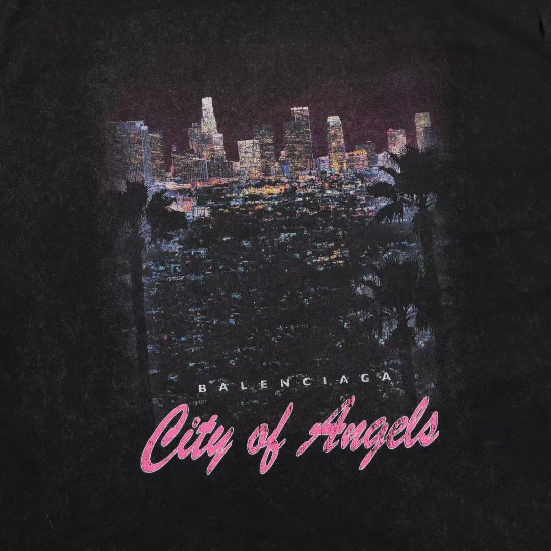 Balenciaga ブラック の メンズ CITY OF ANGELS ノースリーブ Tシャツ