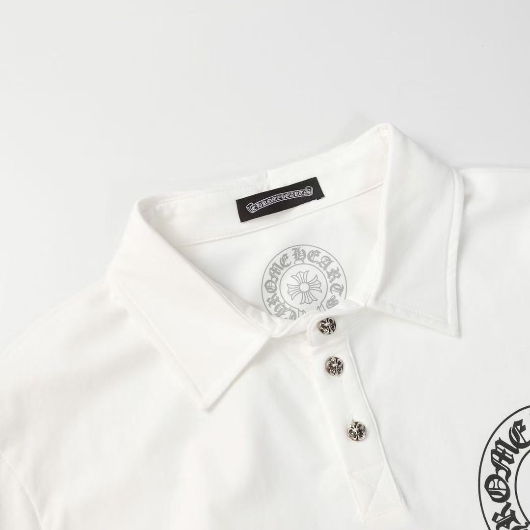 Chrome Hearts　クロムハーツ　高級　ホースシュー　ボタン　ポロシャツ