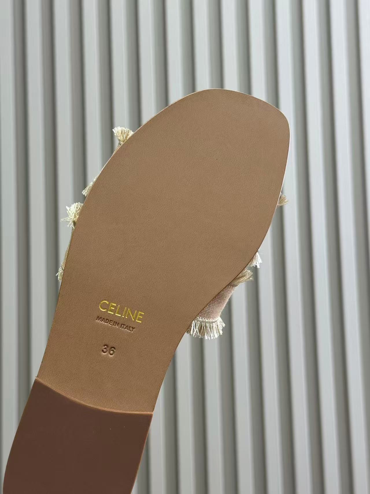 CELINE マリナ フリンジミュール / コットン