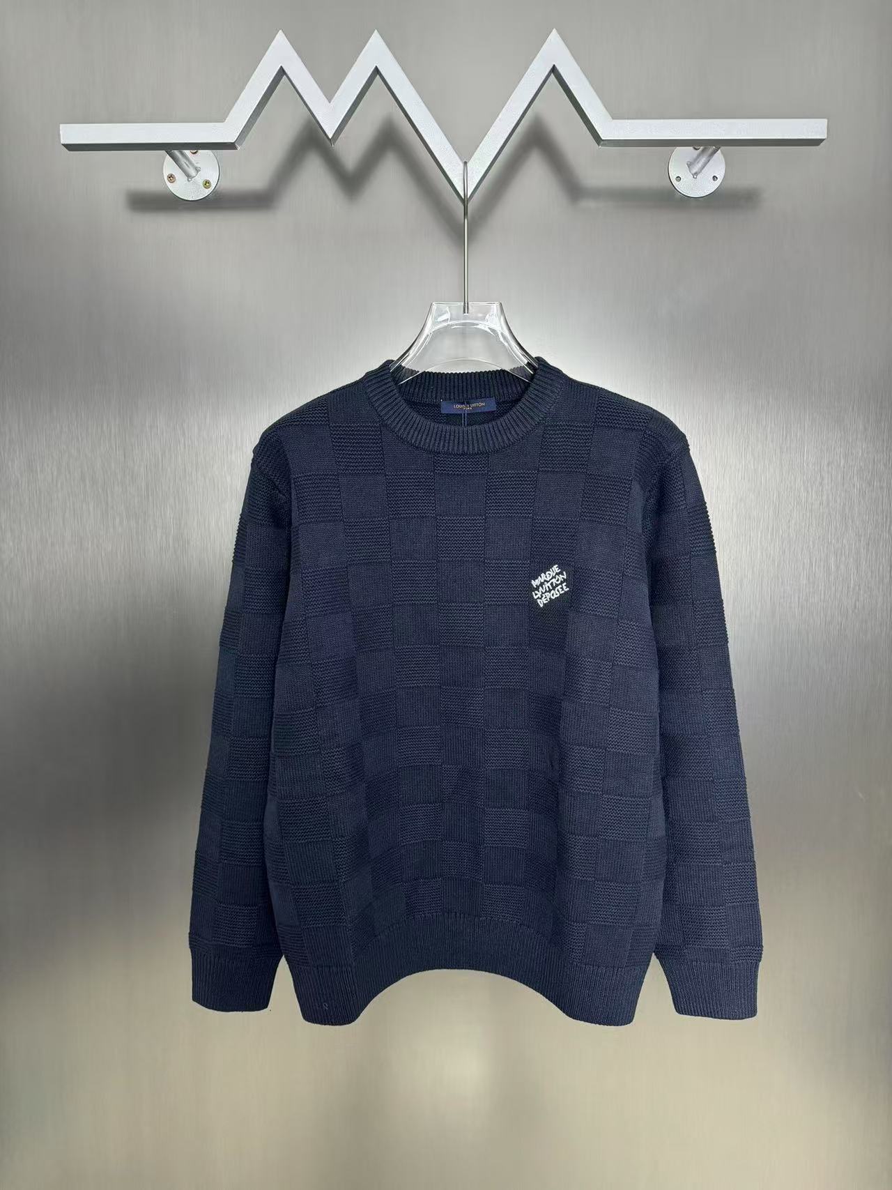 Louis vuitton エンベリッシュド ウールダミエプルオーバー