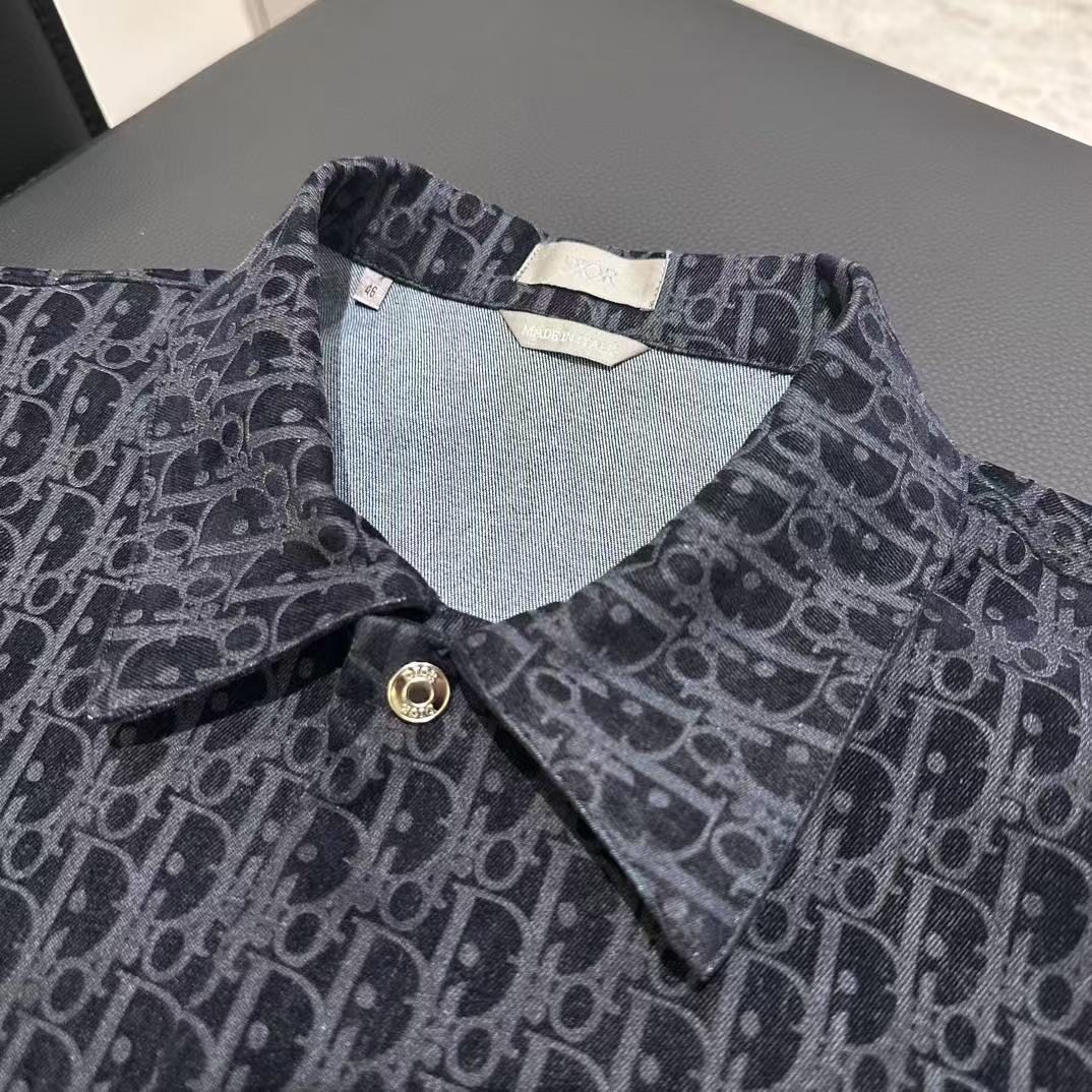 DIOR オーバーシャツ ディオール オブリーク コットンブレンド ツイル