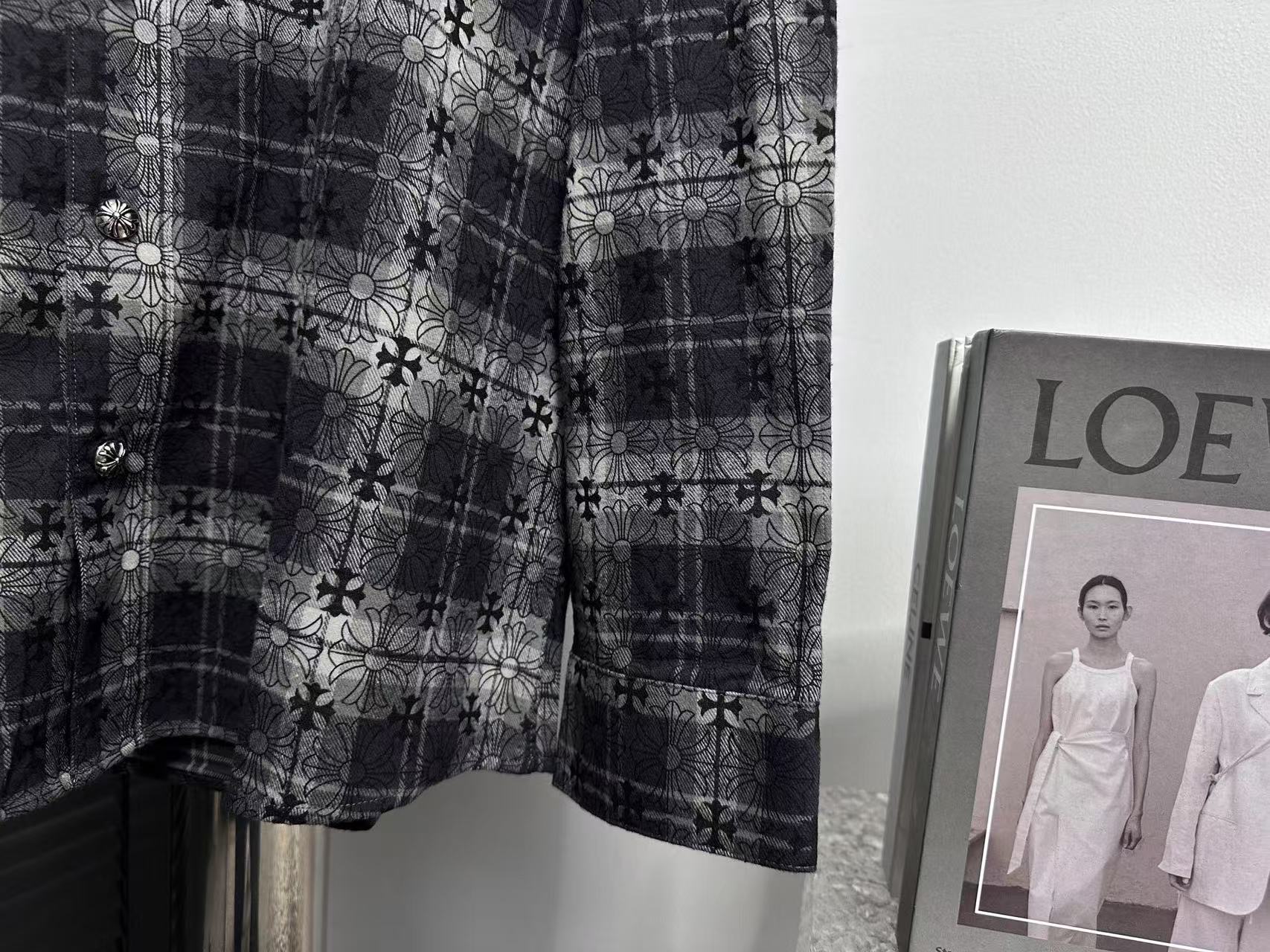 CHROME HEARTS クロムハーツ LOOSEENDS CHプラス 総柄 チェック ネルシャツ