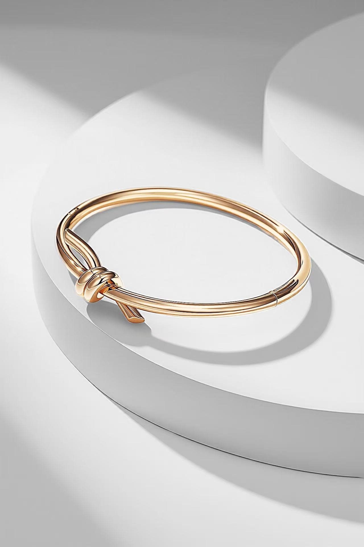 ティファニー ノット ワイヤー バングル ローズゴールド