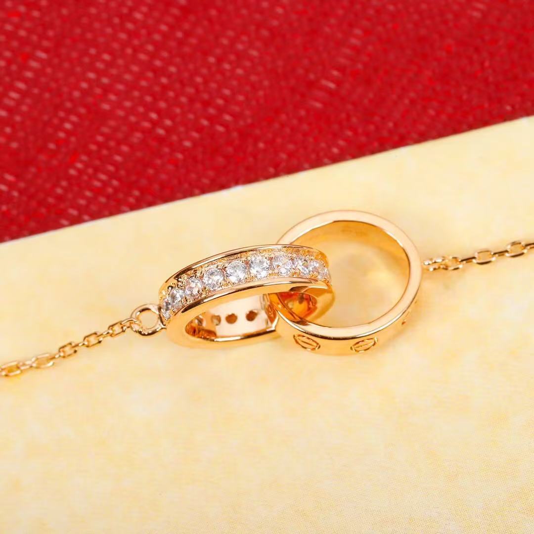 Cartier Love ブレスレット、チェーン、セミパヴェ