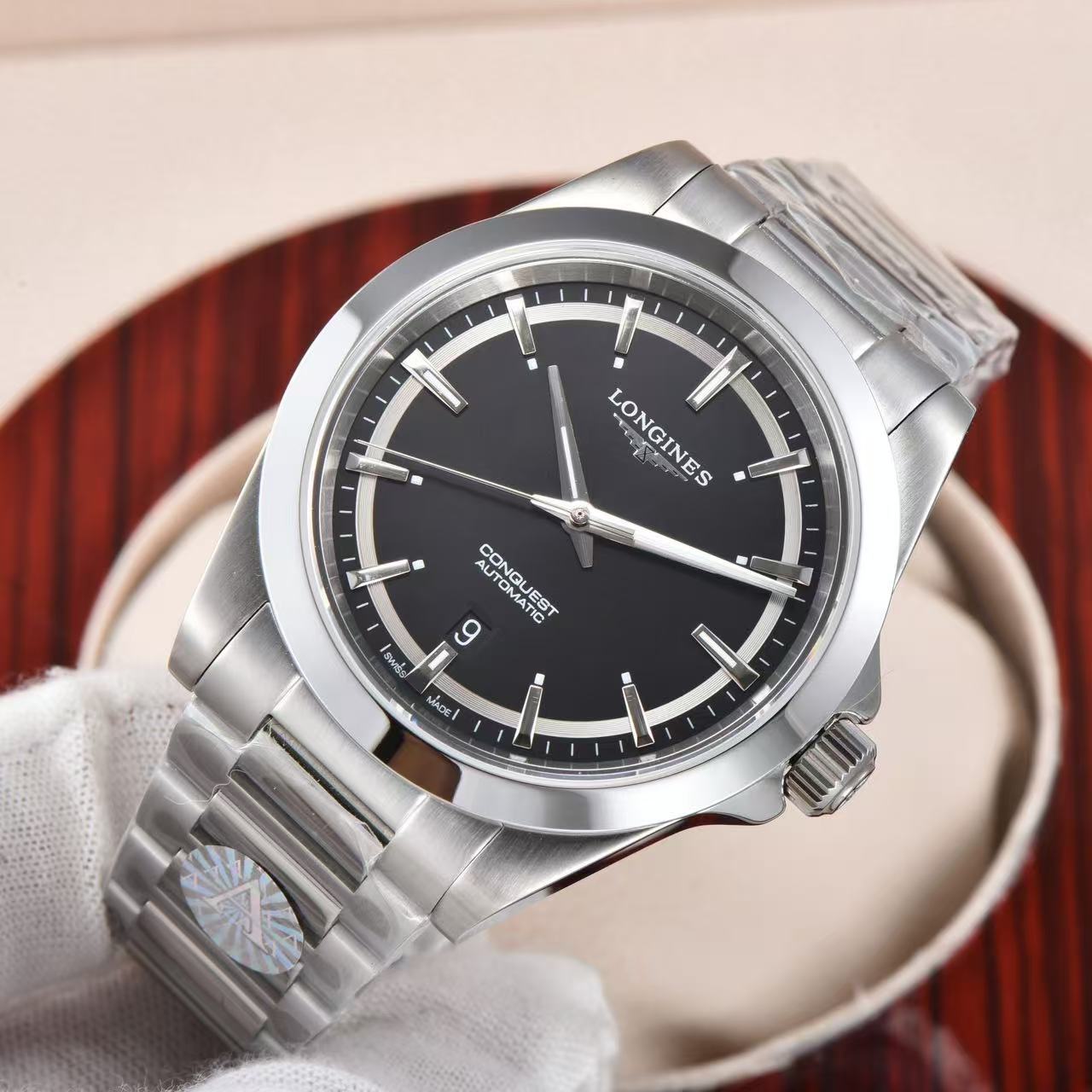 LONGINES  ロンジン  コンクエスト, L3.830.4.52.6, 自動巻 ウォッチ, Ø 41.00 mm, ステンレススティール.