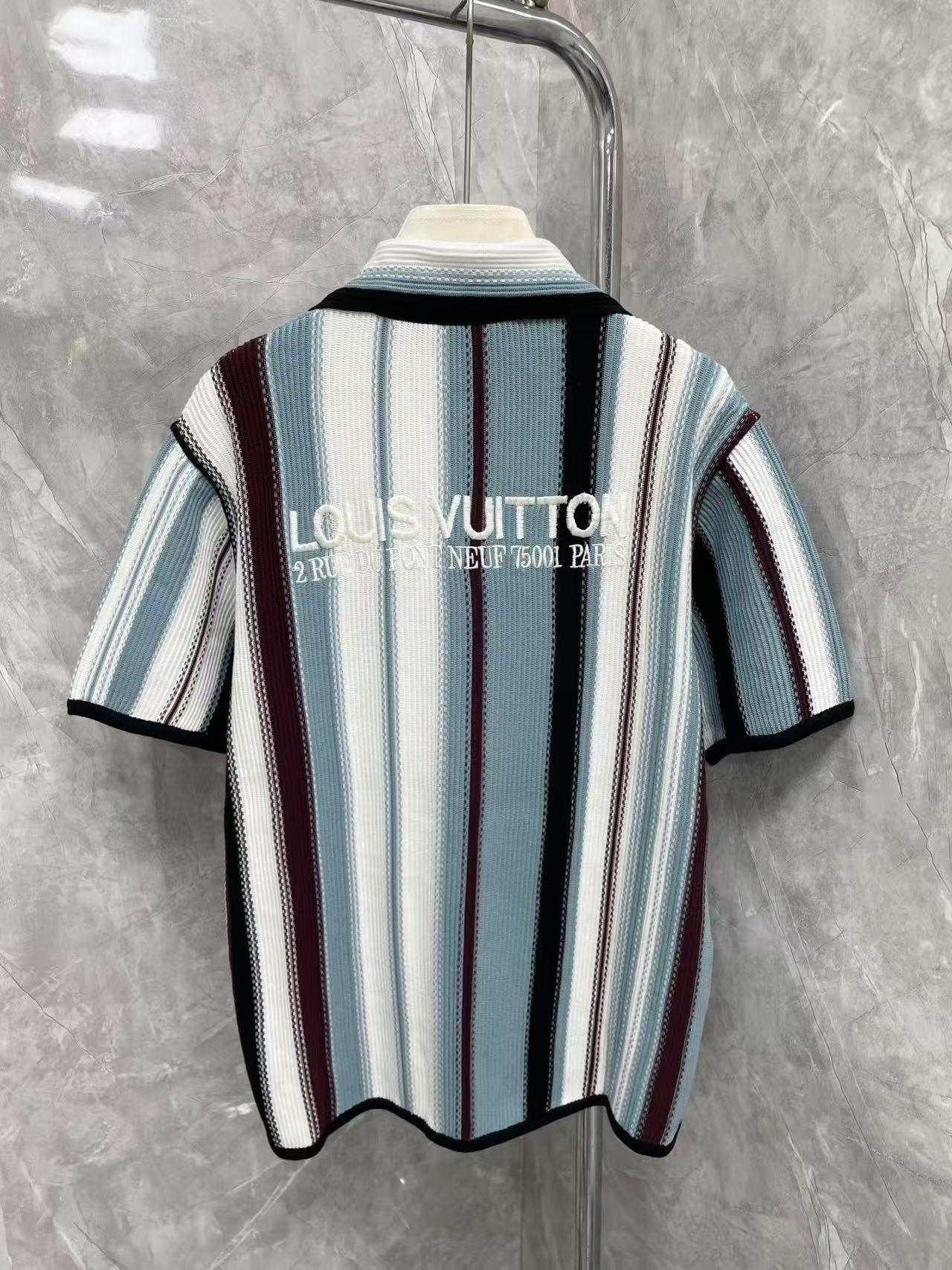 LV ストライプ  クロシェ ショートスリーブシャツ +ストライプ クロシェショーツ