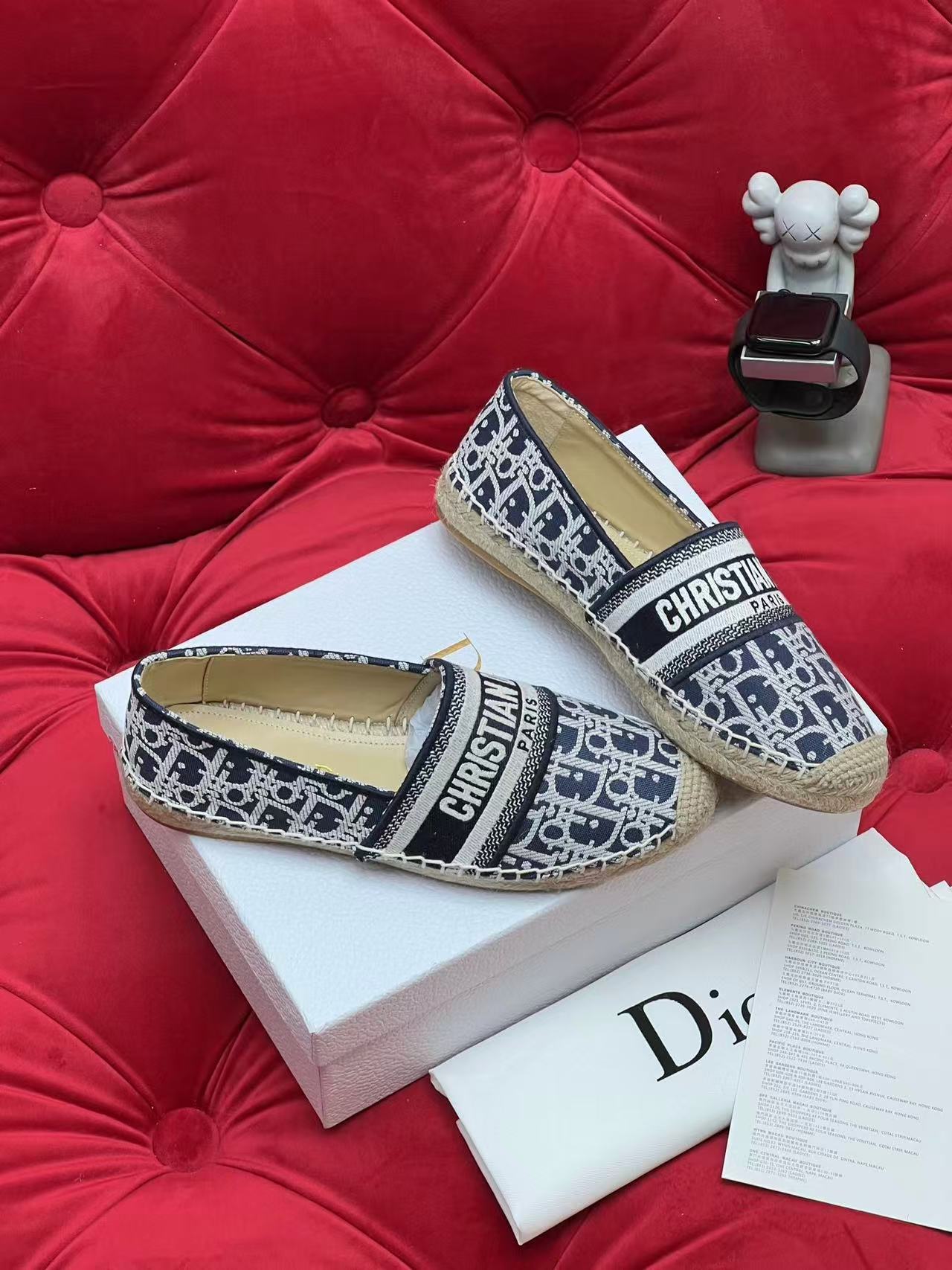 Dior Granville エスパドリーユ ディオール オブリーク エンブロイダリー コットン
