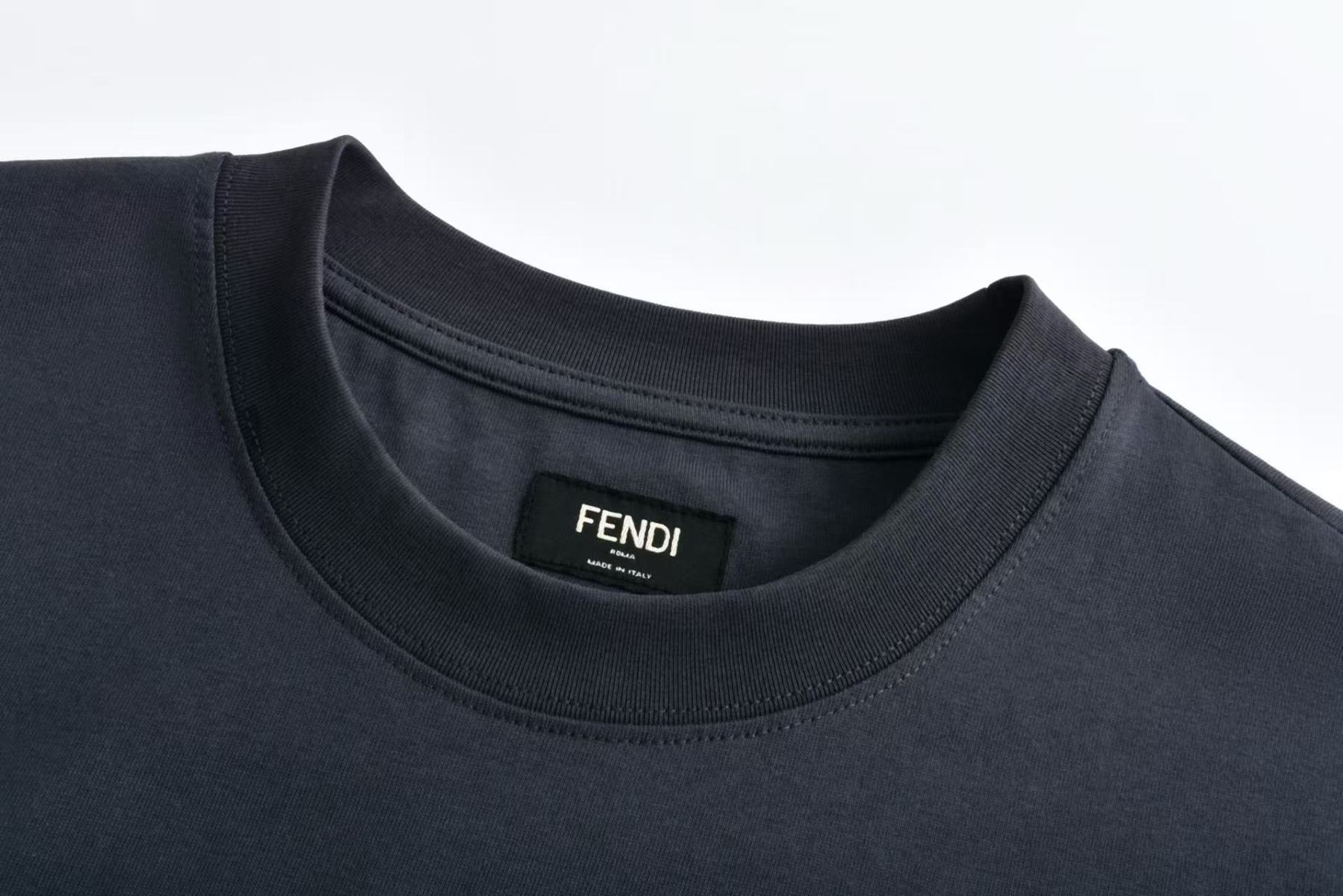 Fendi ネイビーブルーコットン Tシャツ