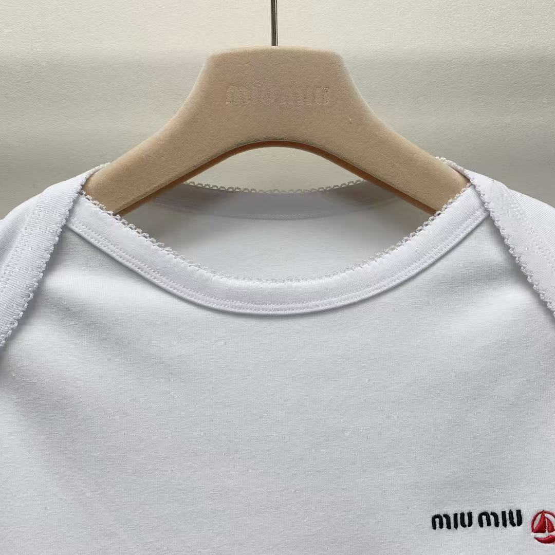 Petit Bateau X Miu Miu ストレッチジャージー レギュラーTシャツ