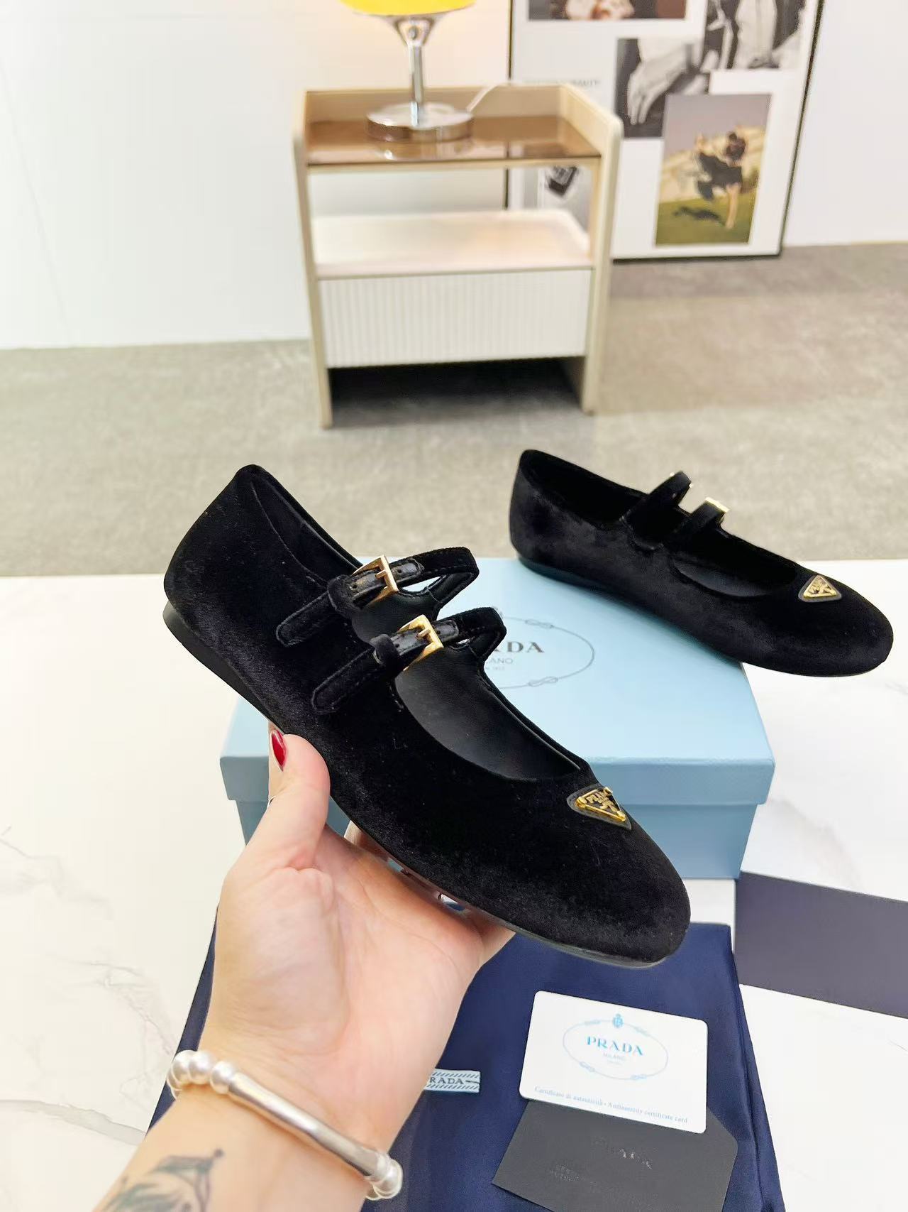 Prada ベルベット バレリーナ