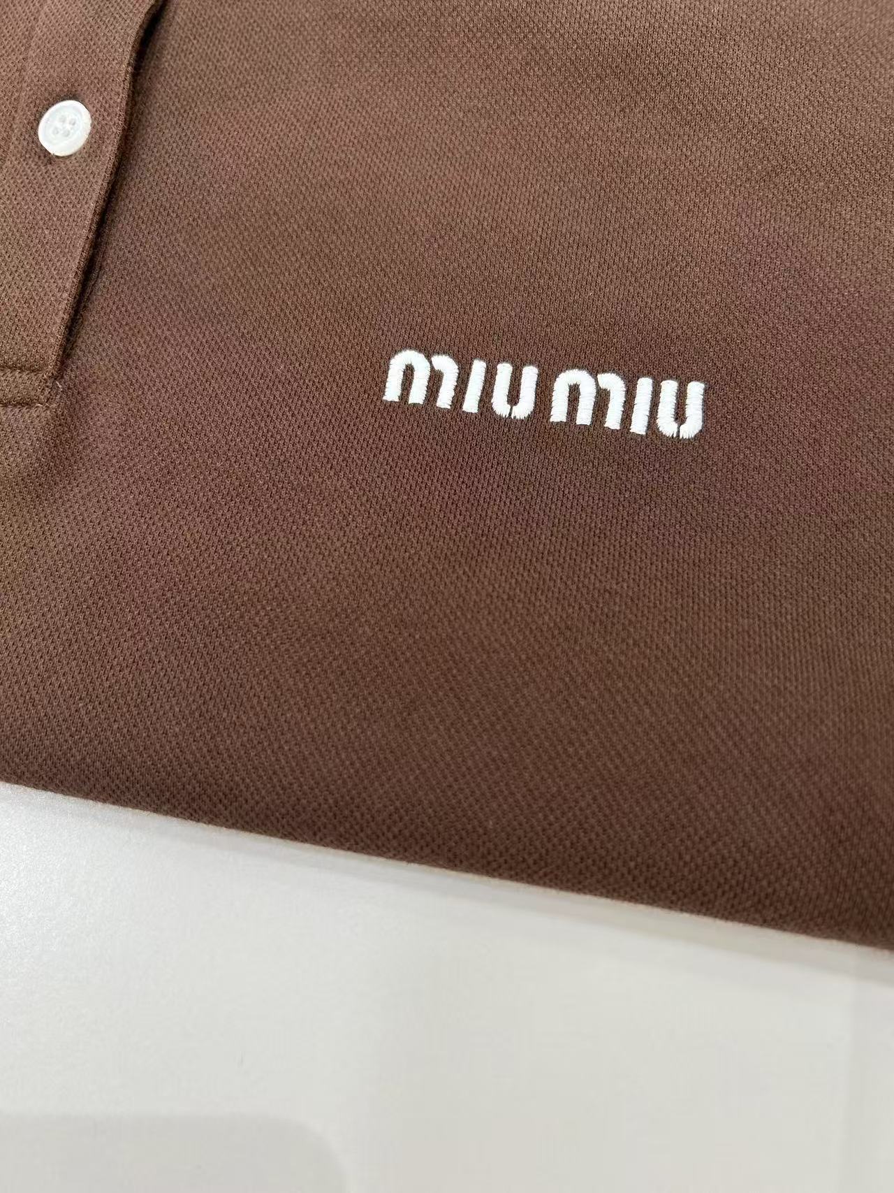 MIUMIU コットンピケ ポロシャツ