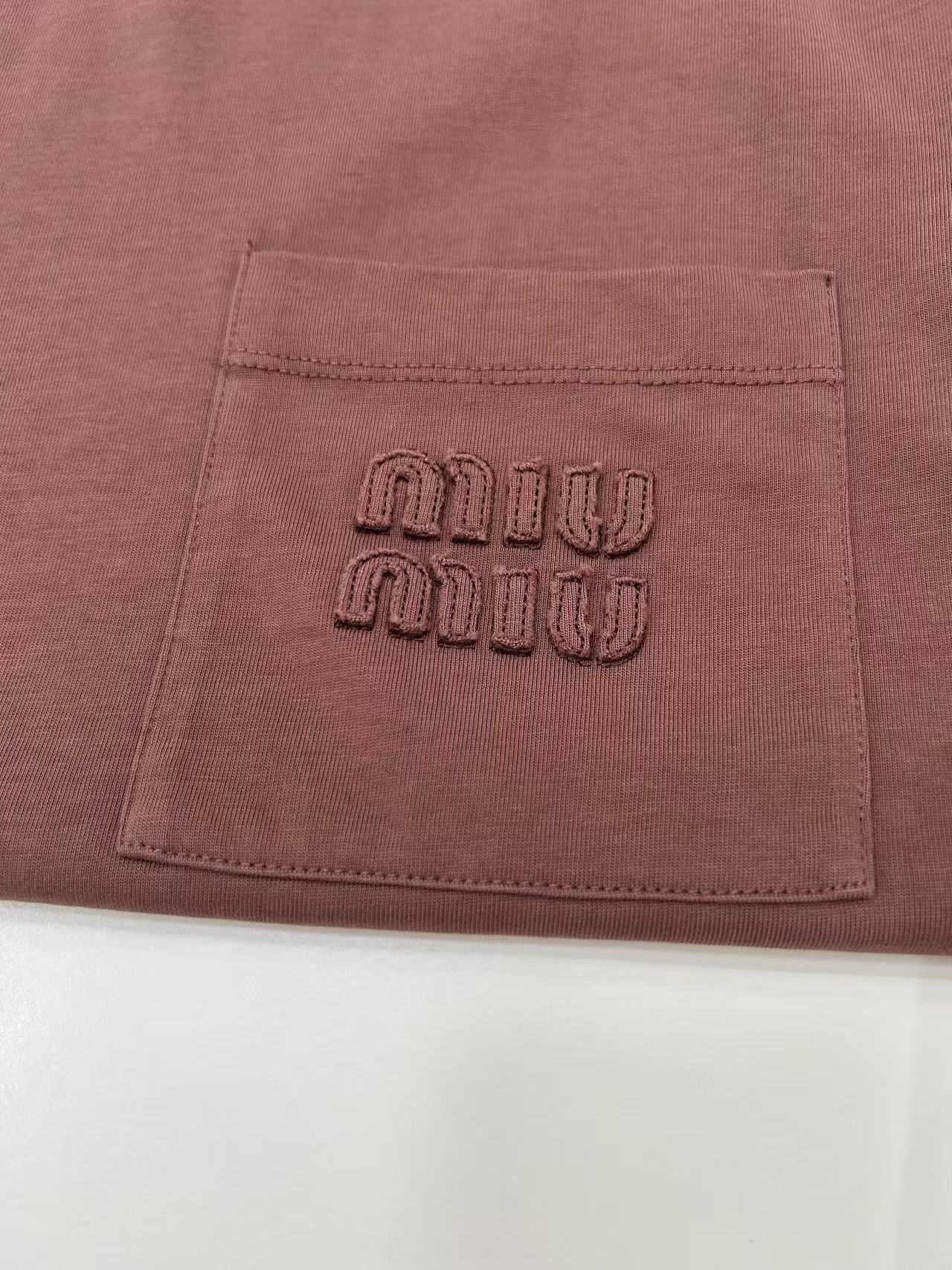 MIUMIU ガーメントダイ ジャージー 長袖Tシャツ