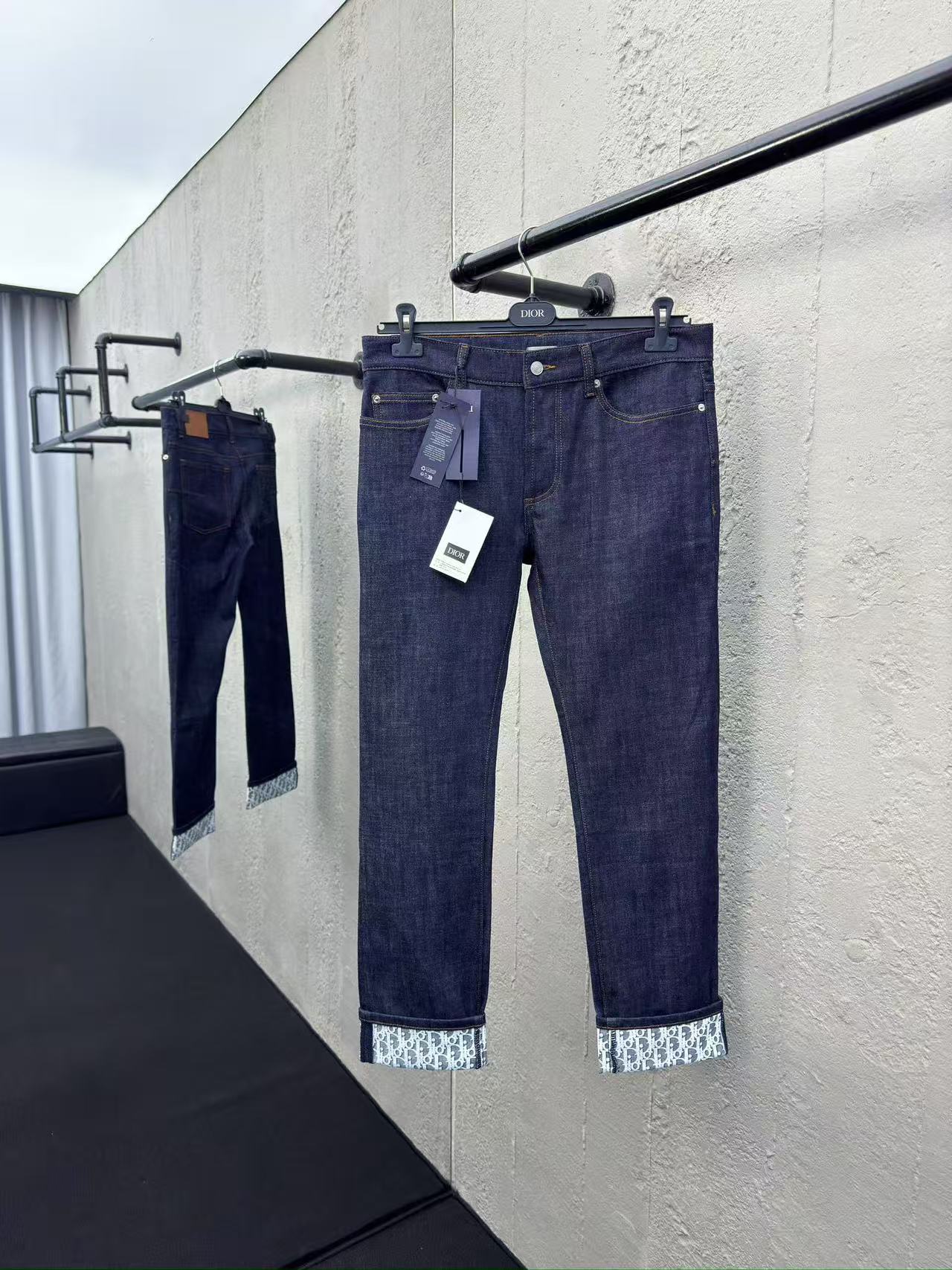 DIOR スリムフィット ジーンズ ディオール オブリーク ロー コットンデニム
