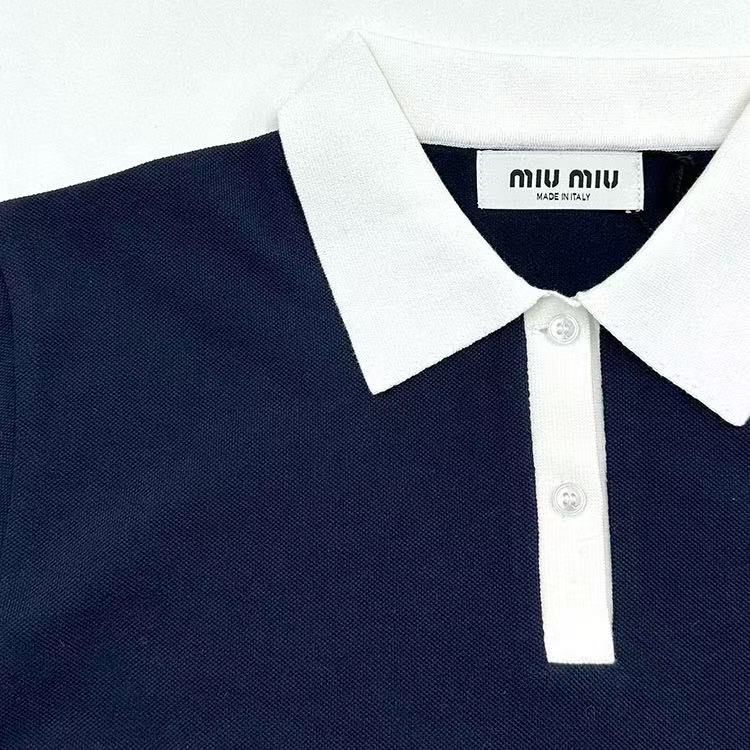 MIUMIU コットンピケ ポロシャツ