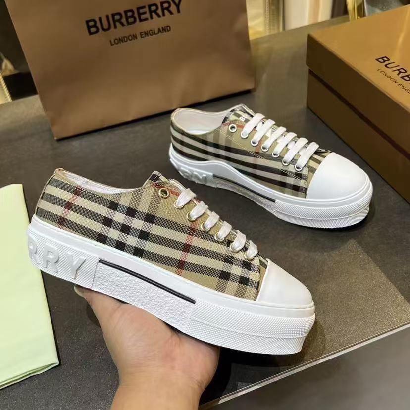 Burberry チェック コットンスニーカー
